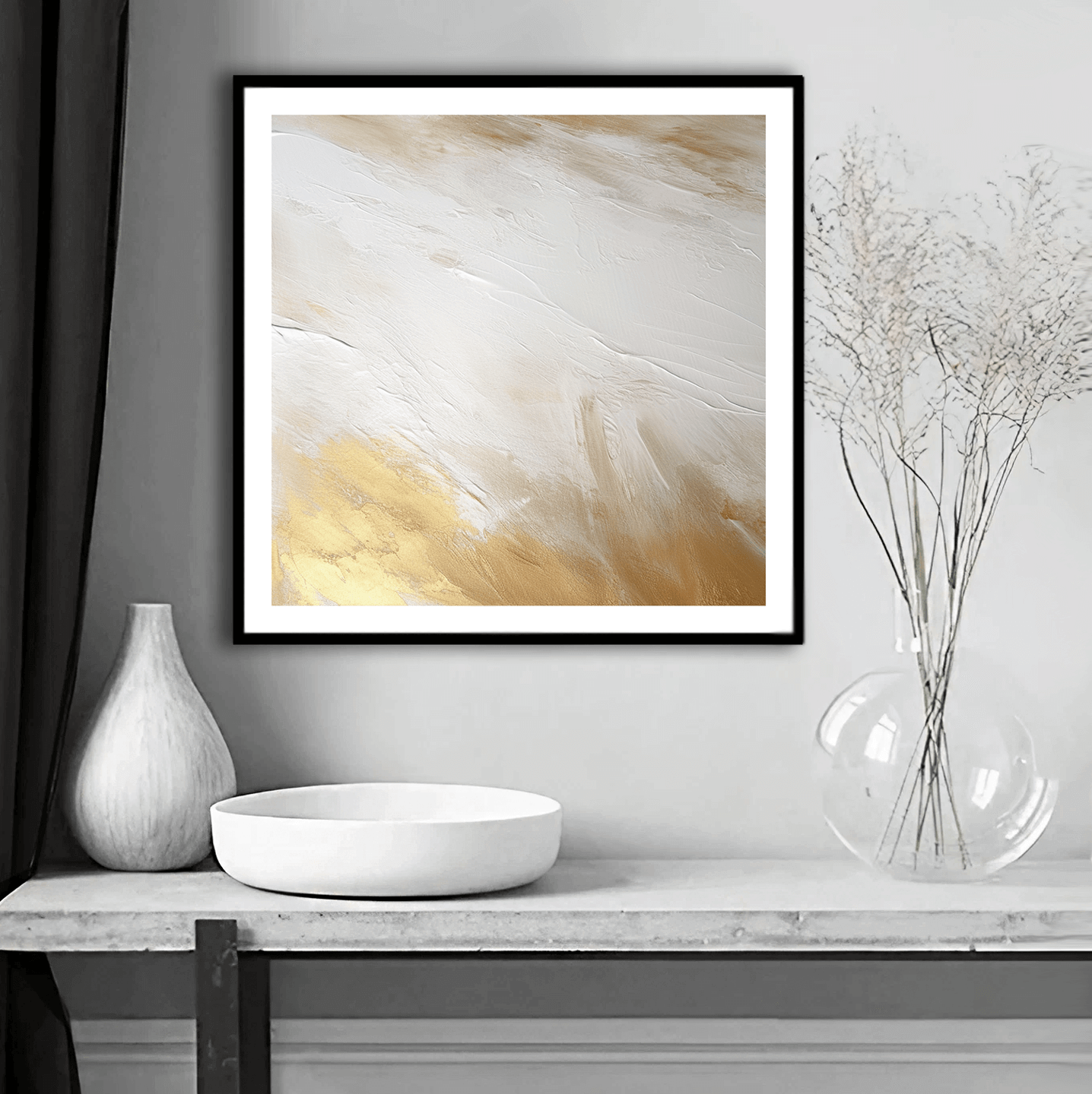 Minimalistisk guld abstrakt konsttryck
