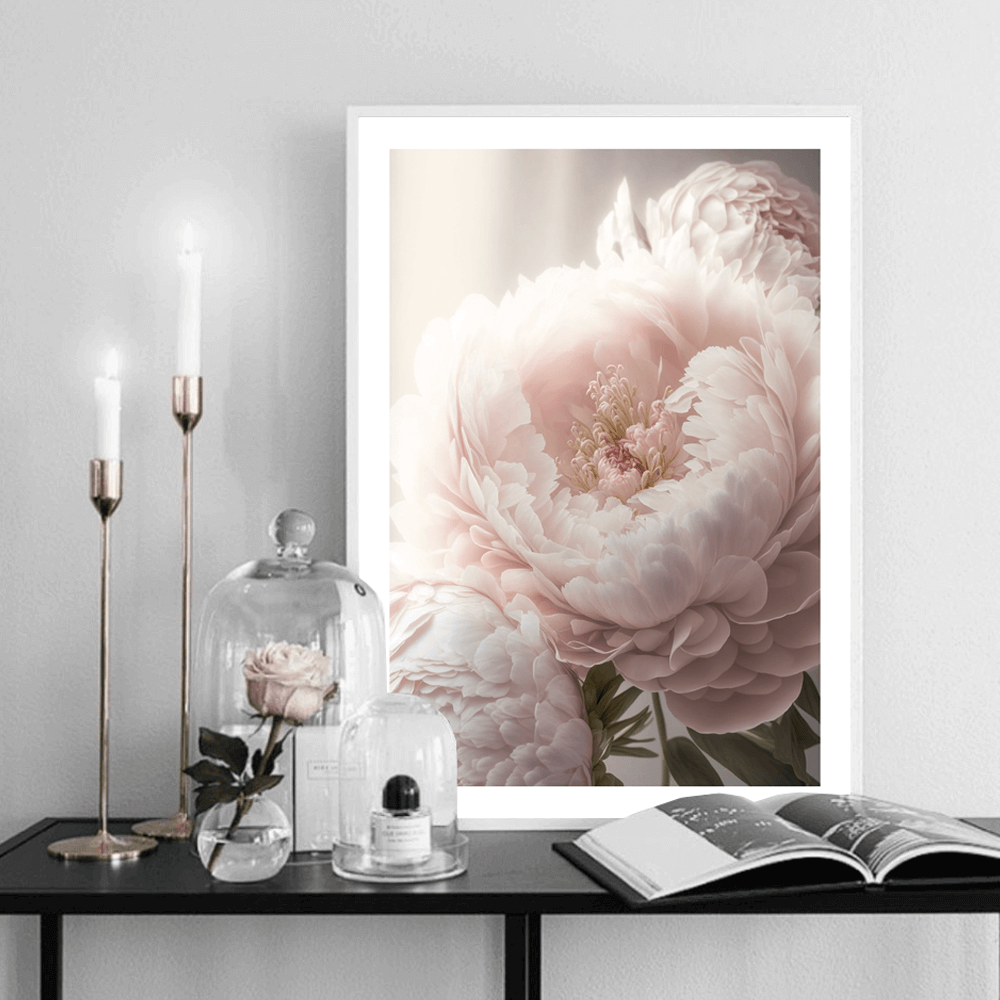 Rosa Pfingstrose Kunstdruck