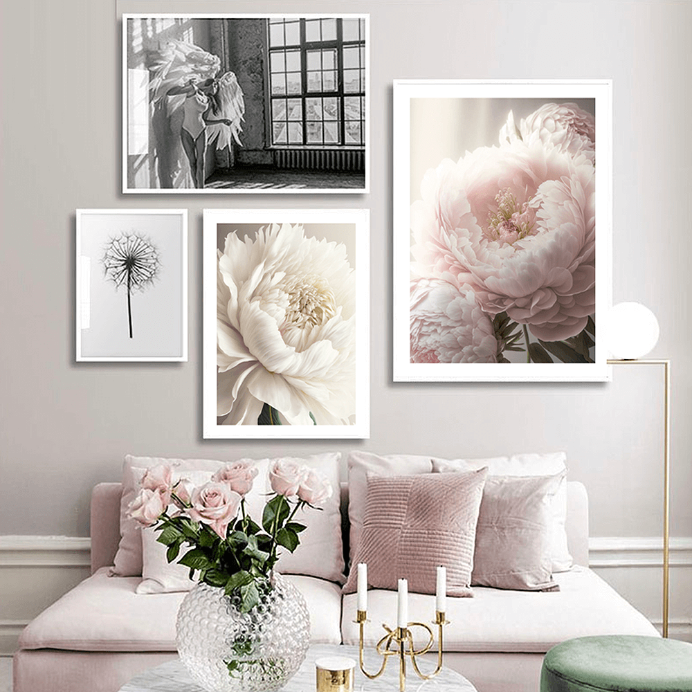 Rosa Pfingstrose Kunstdruck