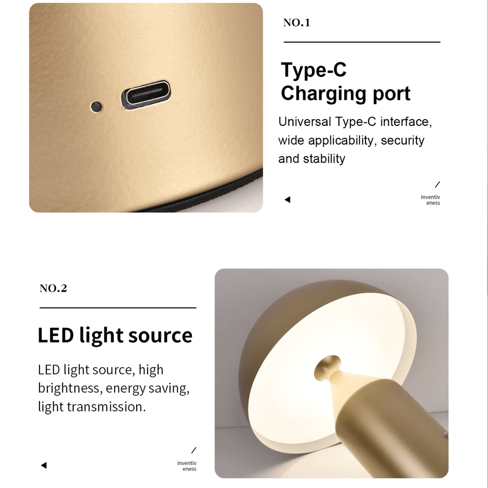 Lamp Bwrdd Madarch Ôl-Fodern - 3 Lliw