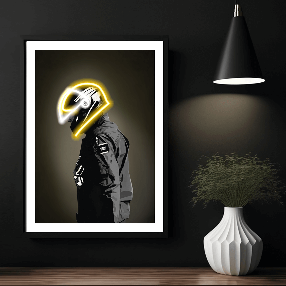 Неонова мотористка изкуствена печат