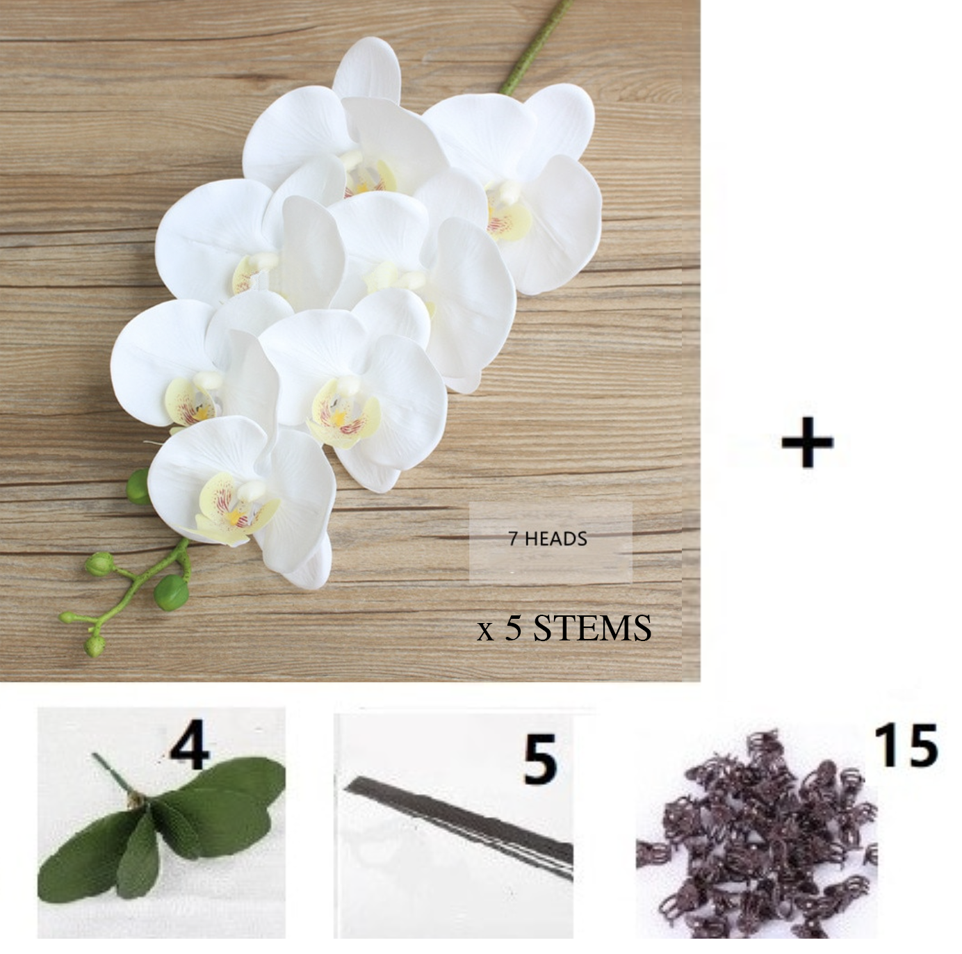 High Grade, Realistic Artificial Orchid Set - Jasmine and Jade Interiors