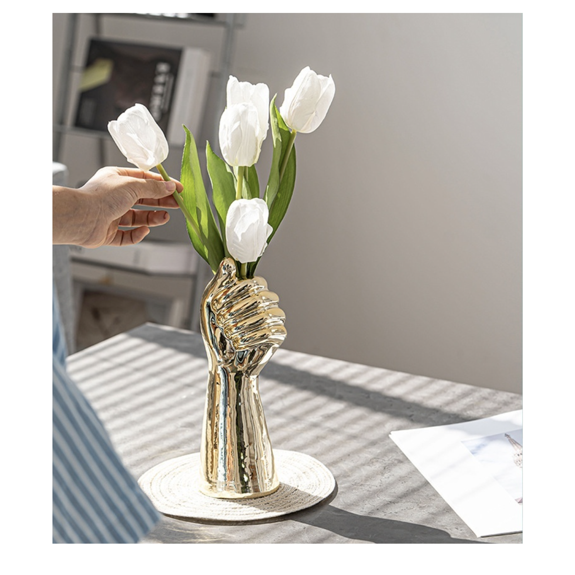 Electroplated Hand Vases - 2 Colours - Jasmine and Jade Interiors
