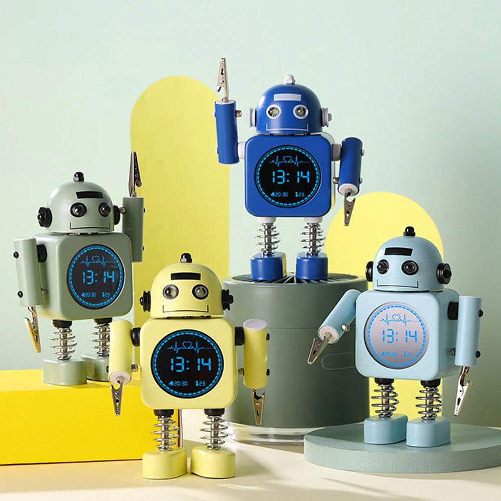 Retro Robot Alarm Clock with Light up Eyes - 5 Colours - Jasmine and Jade Interiors