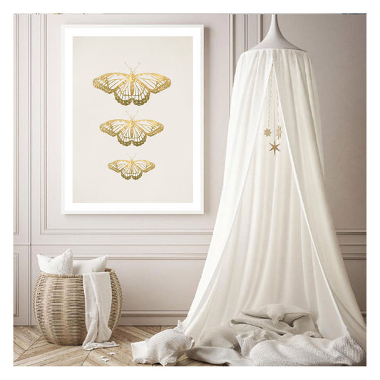 Gold Butterflies Art Print - Jasmine and Jade Interiors