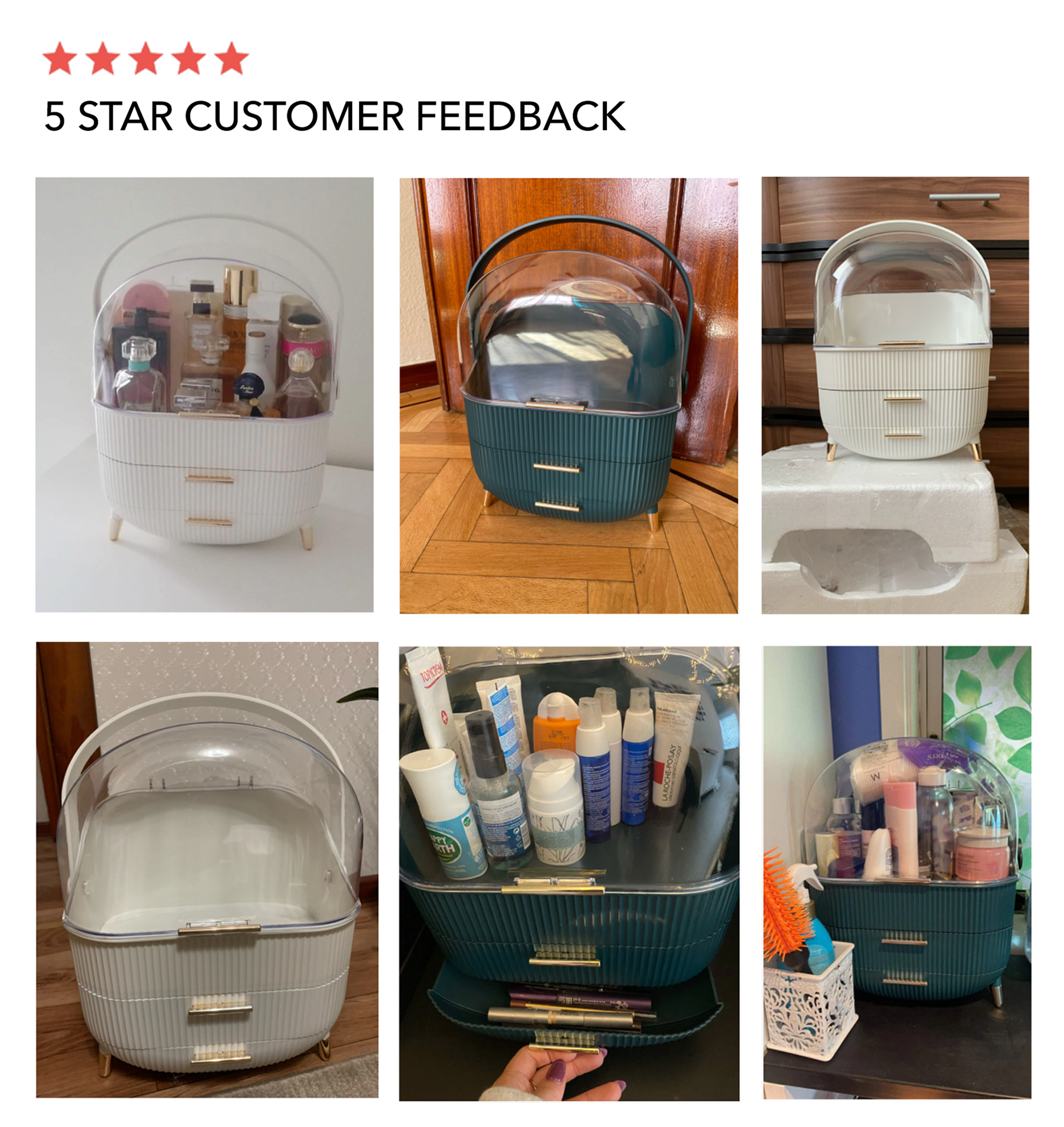 Nordic Portable Makeup/ Perfume Beauty Organiser - 2 Colours - Jasmine and Jade Interiors