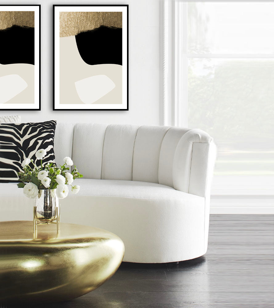 Abstract Gold , beige and black modern art print, wall art poste