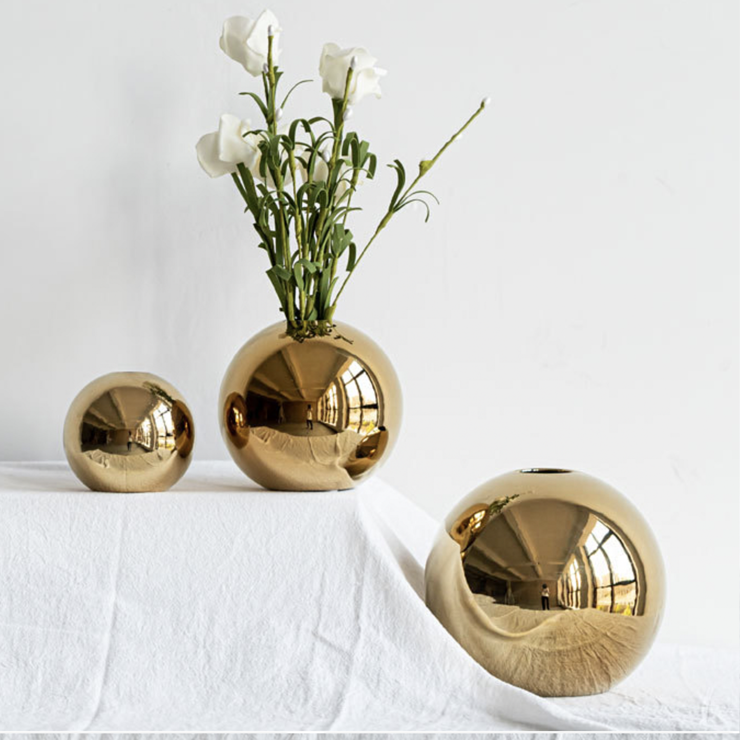 Electroplated Gold Vases - Jasmine and Jade Interiors