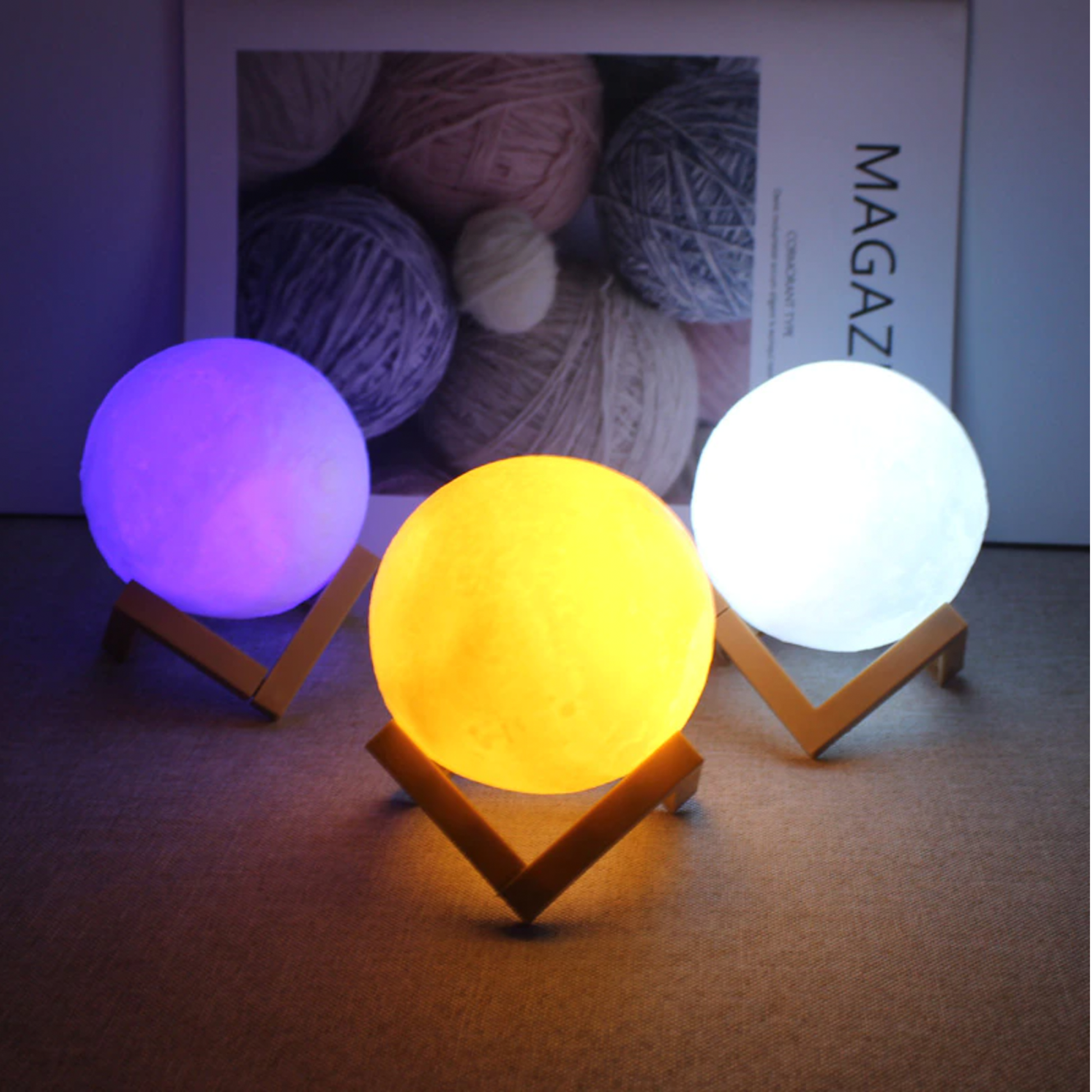 Colour Change Remote Control Portable Moon Lamp - 16 Colours - Jasmine and Jade Interiors