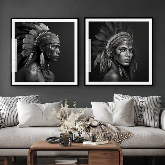 'Guerriero' Stampa d'Arte Murale Apache Indian