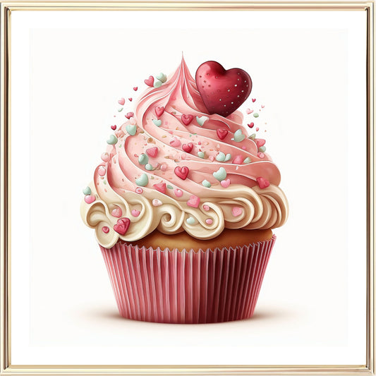 Heart Cupcake Art Print