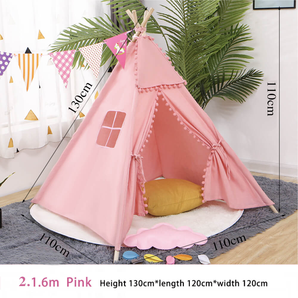 Spielzelt mit Pompom-Tipi – 5 Farben