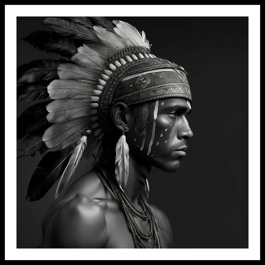 'Guerriero' Stampa d'Arte Murale Apache Indian