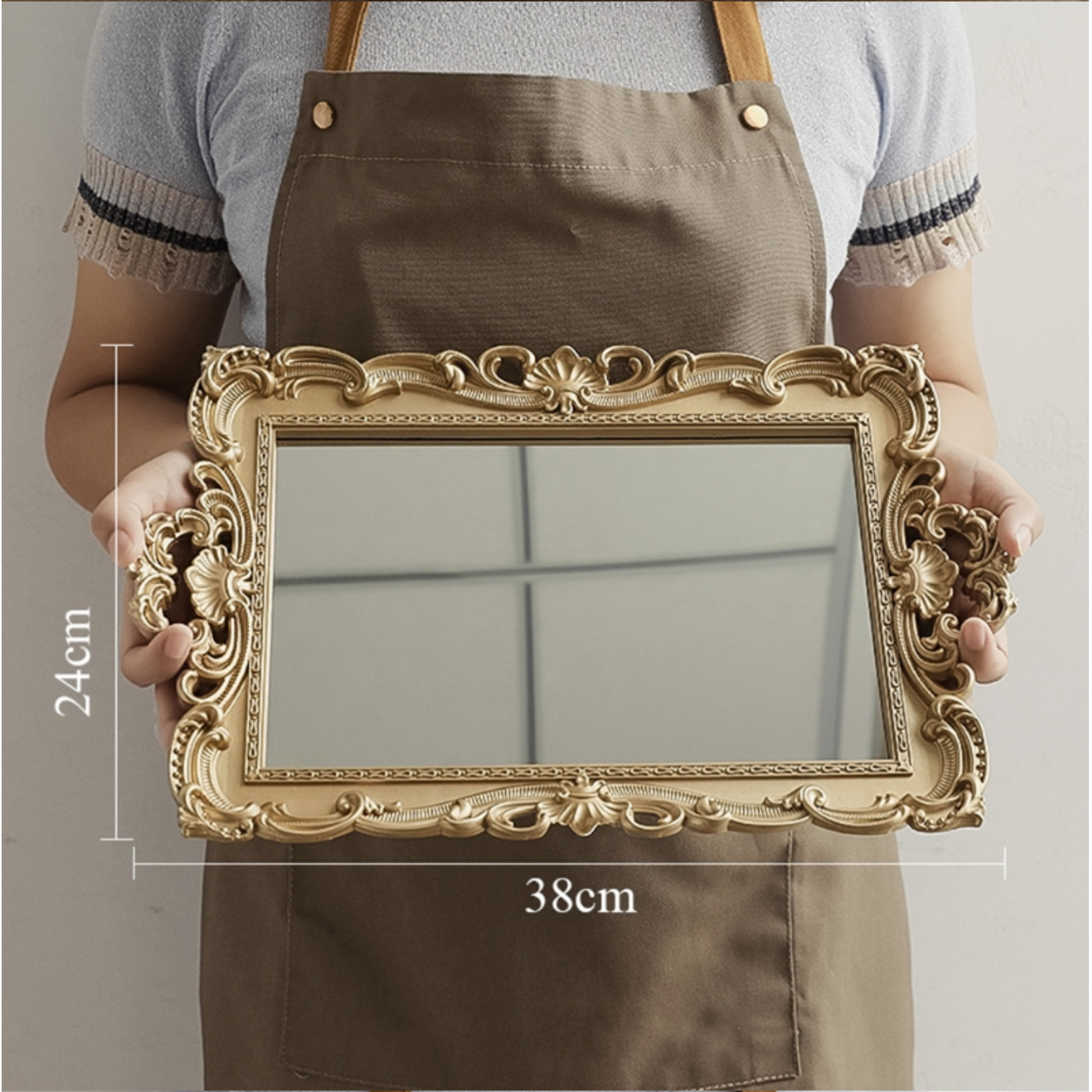 Golden Mirror Vanity Tray - 2 Sizes - Jasmine and Jade Interiors