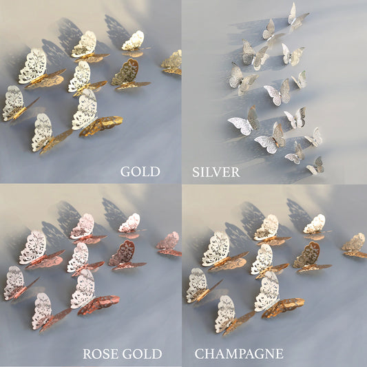 Rose gold metal butterflies wall art decor