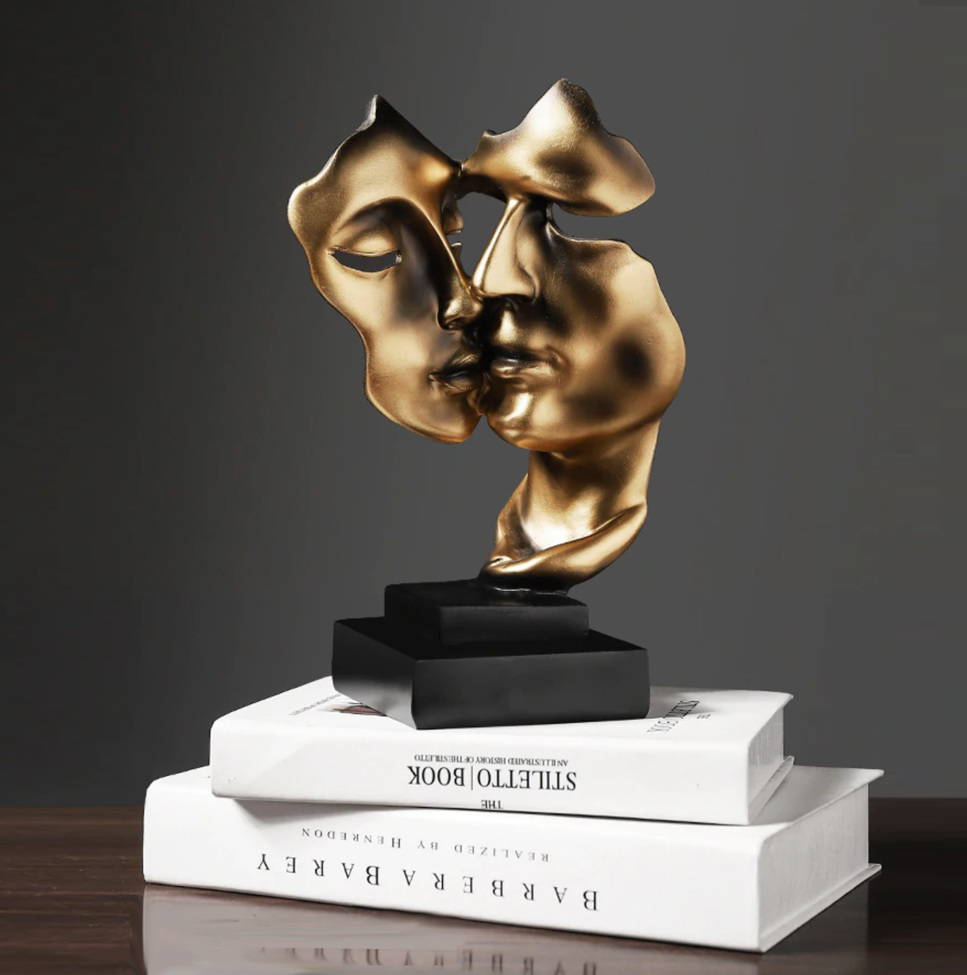Lovers Kiss Gold Sculpture - Jasmine and Jade Interiors