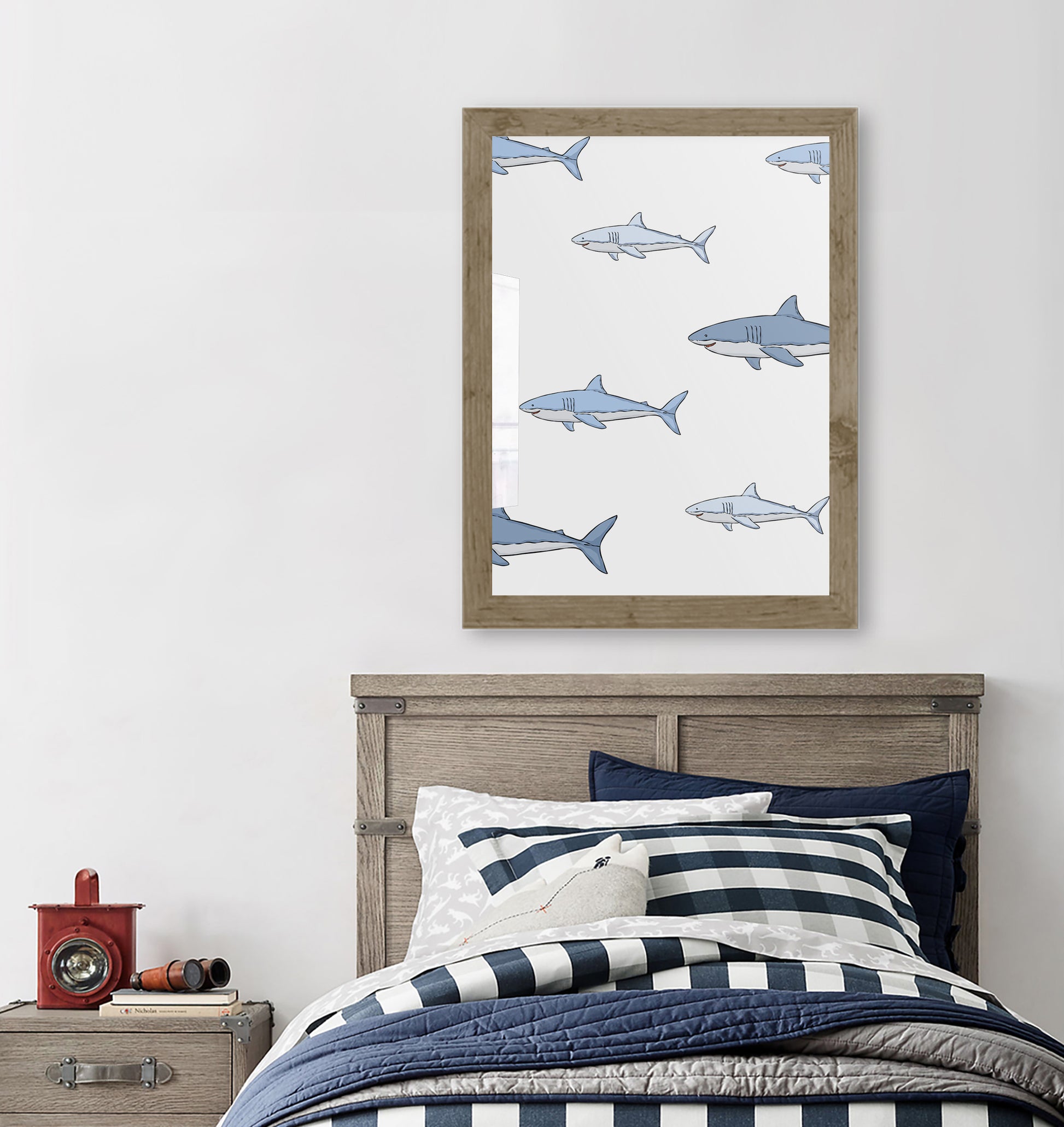 Shark Shoal Art Print - Jasmine and Jade Interiors