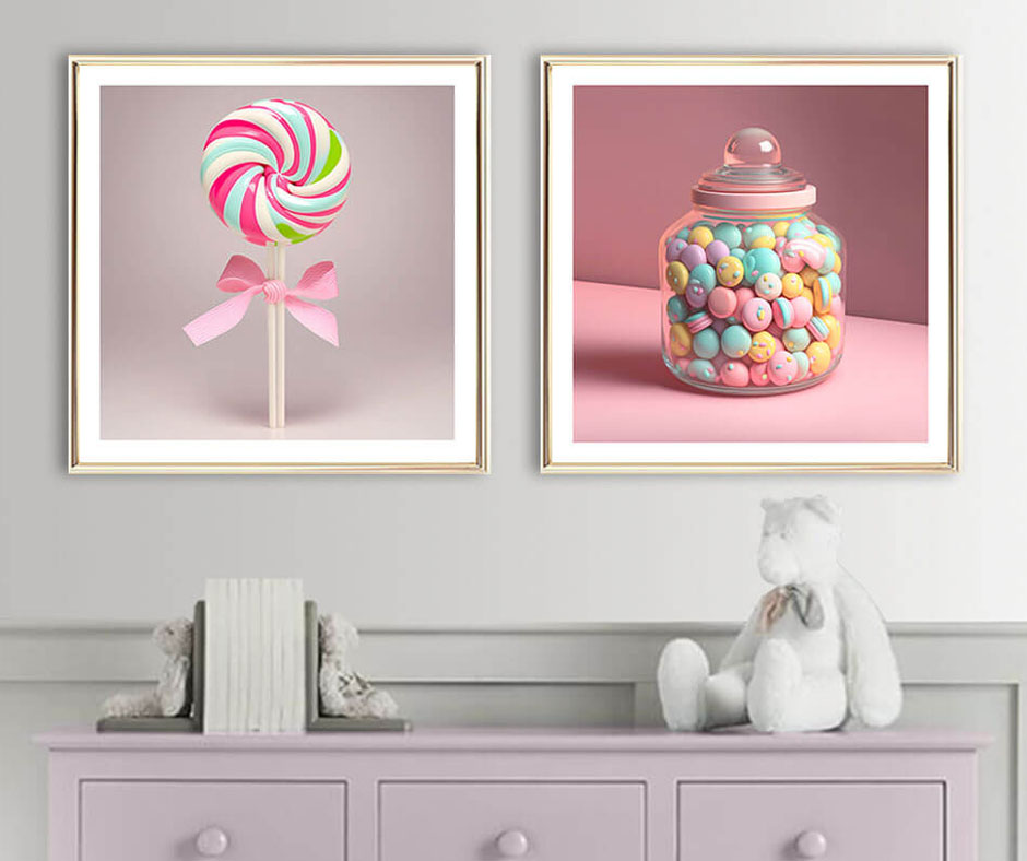 Priontáil Ealaíne Stripey Lollipop