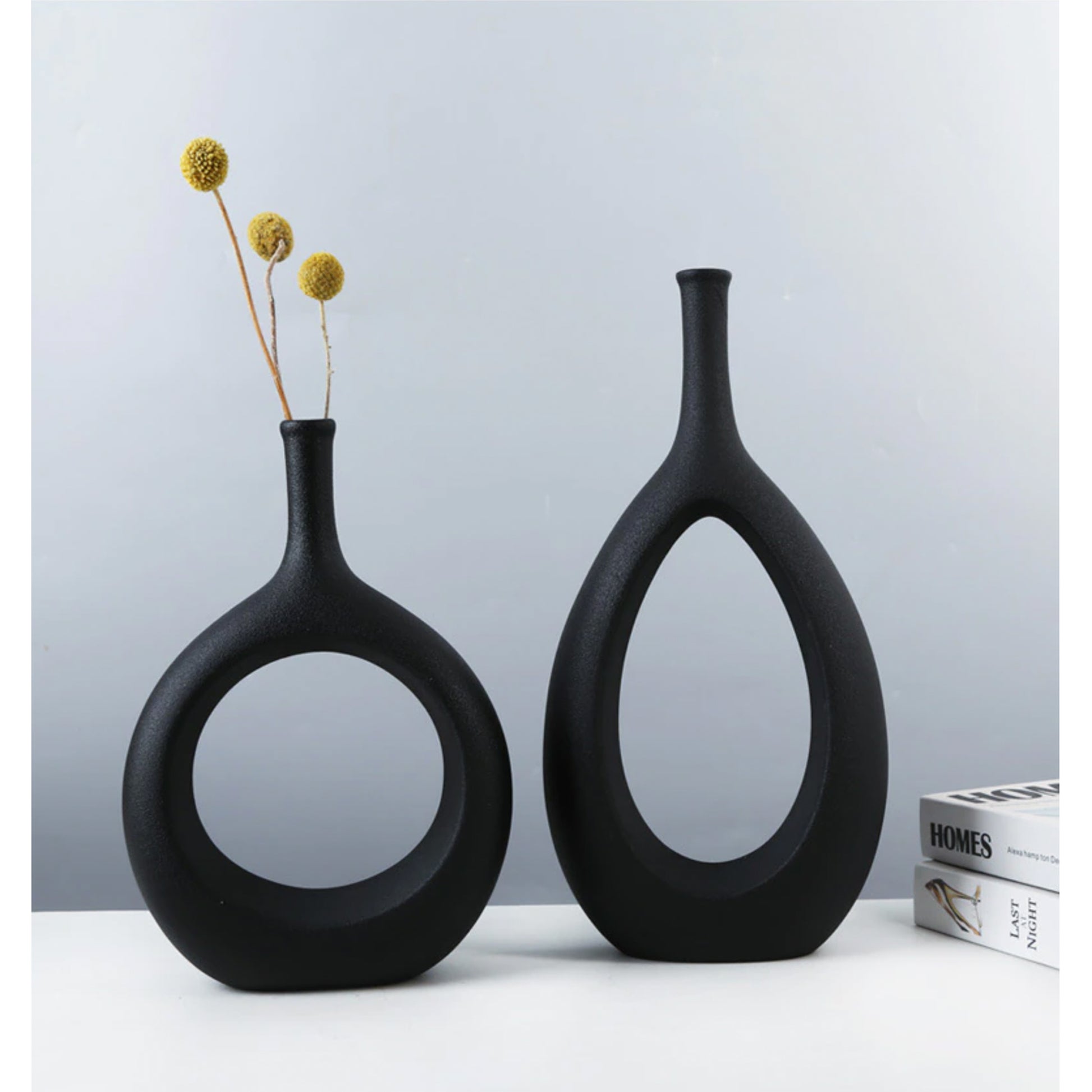 Boho Decor Black or White Vases - Jasmine and Jade Interiors