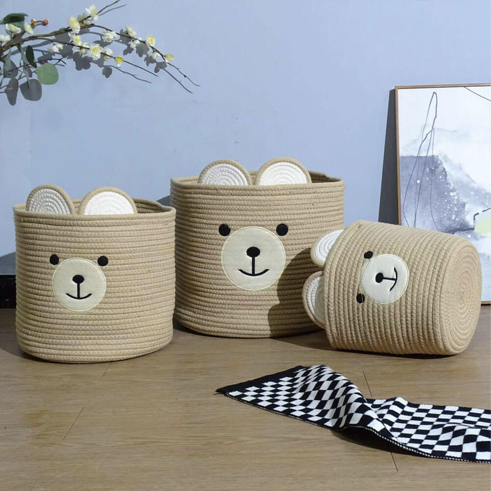Cute Teddy Bear Storage Baskets