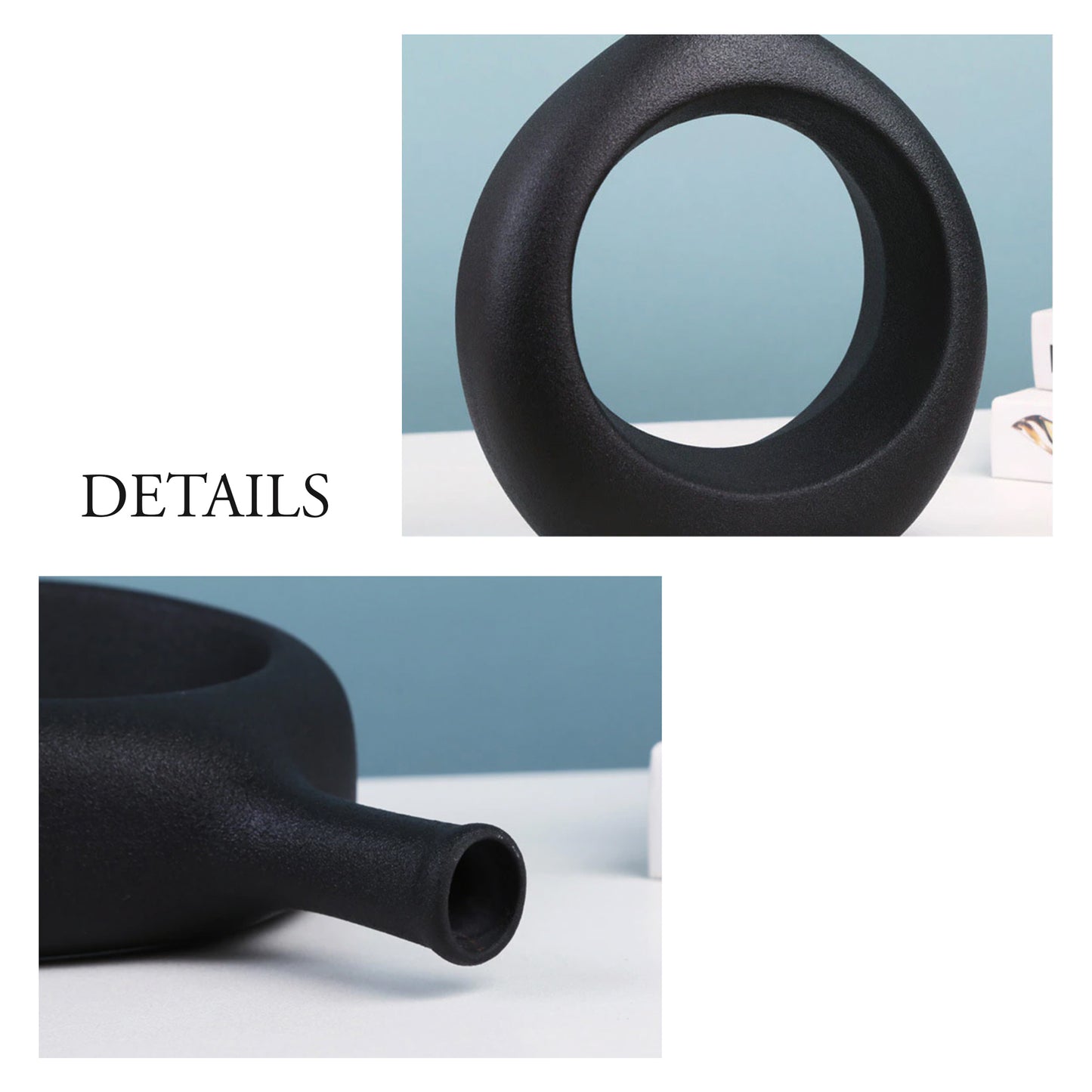 Boho Decor Black or White Vases - Jasmine and Jade Interiors