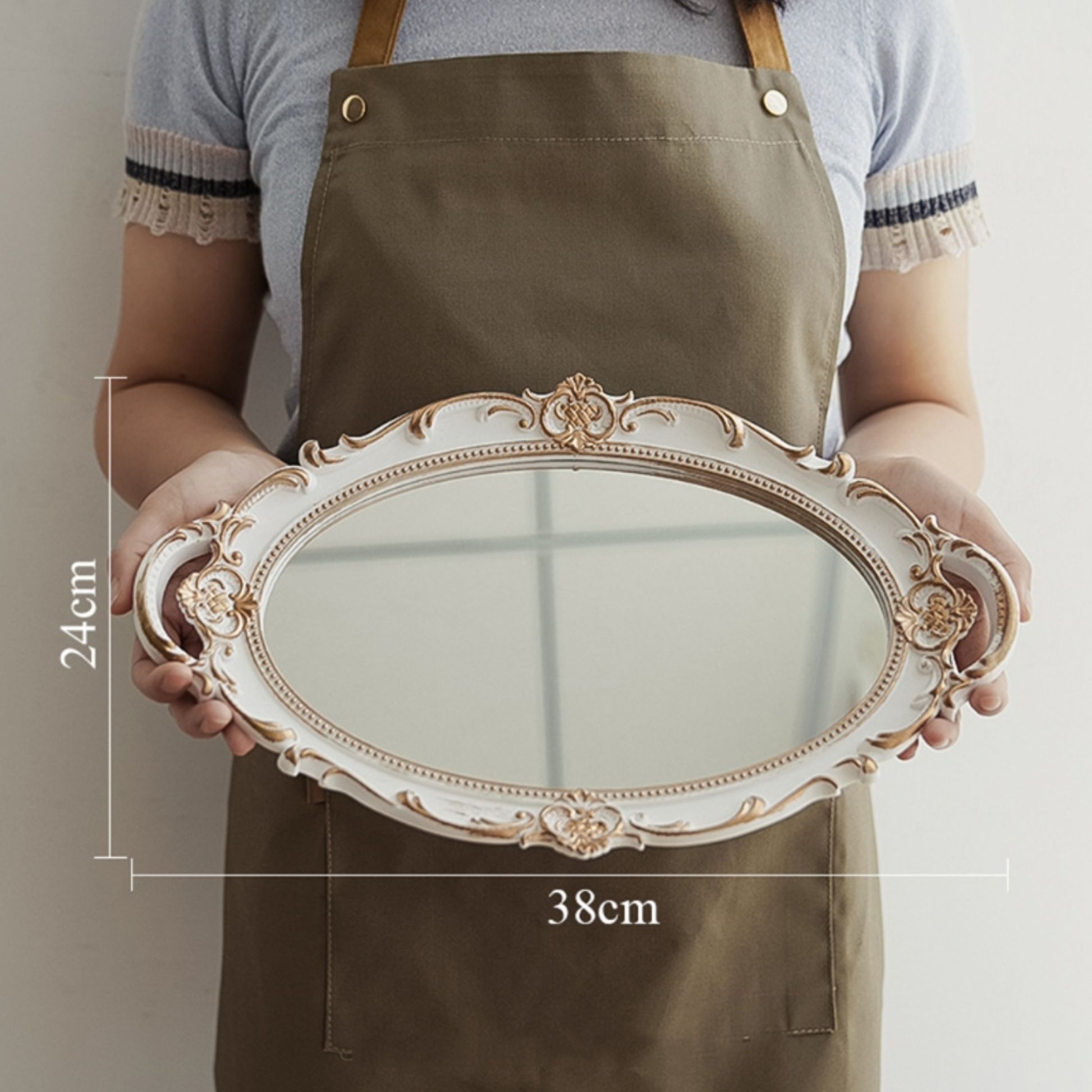 Golden Mirror Vanity Tray - 2 Sizes - Jasmine and Jade Interiors