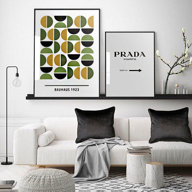 Green/Yellow Bauhaus Art Print - Jasmine and Jade Interiors