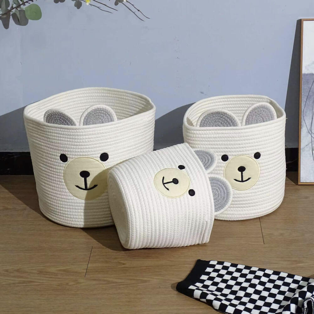 Cute Teddy Bear Storage Baskets
