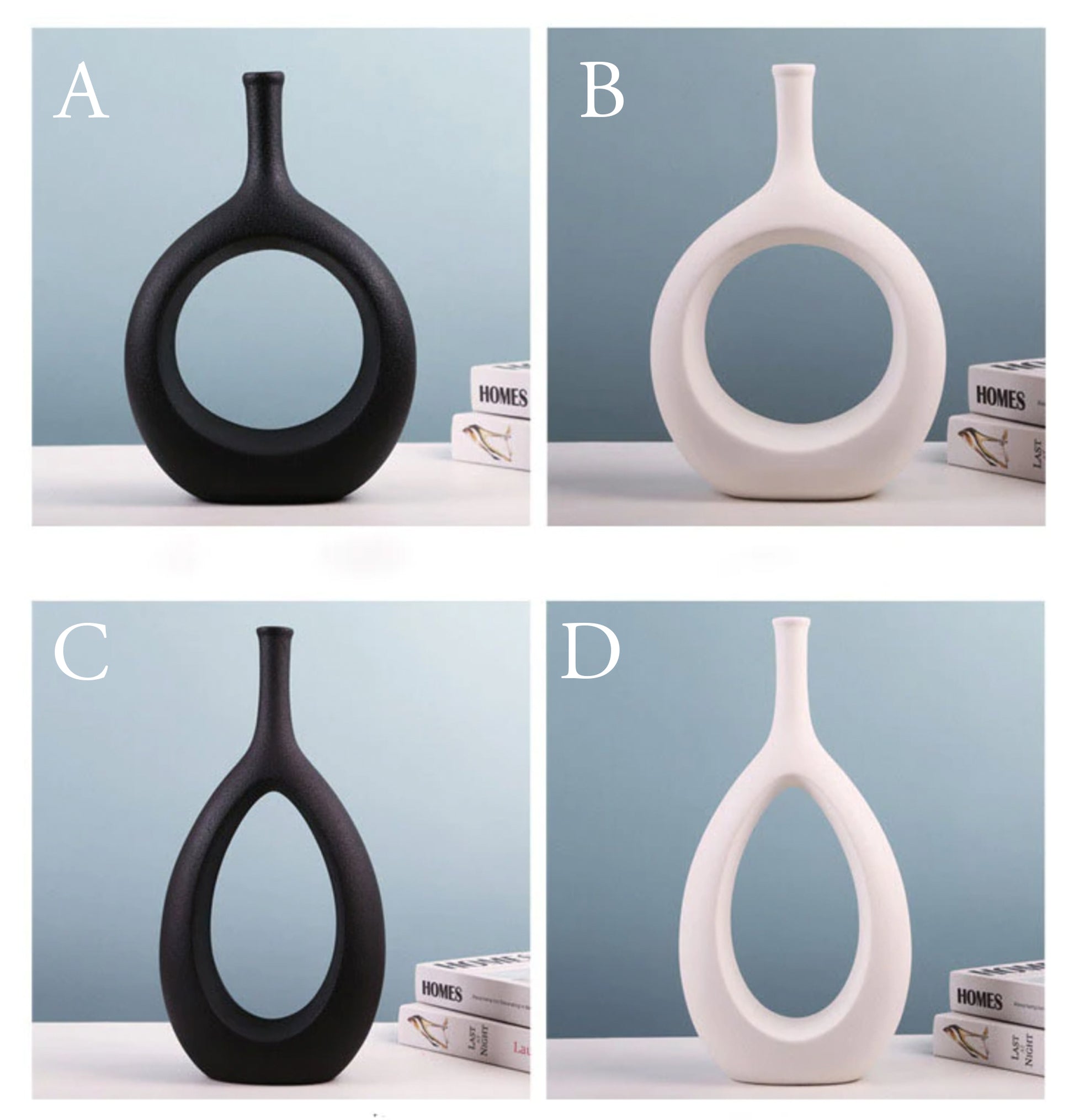 Boho Decor Black or White Vases - Jasmine and Jade Interiors