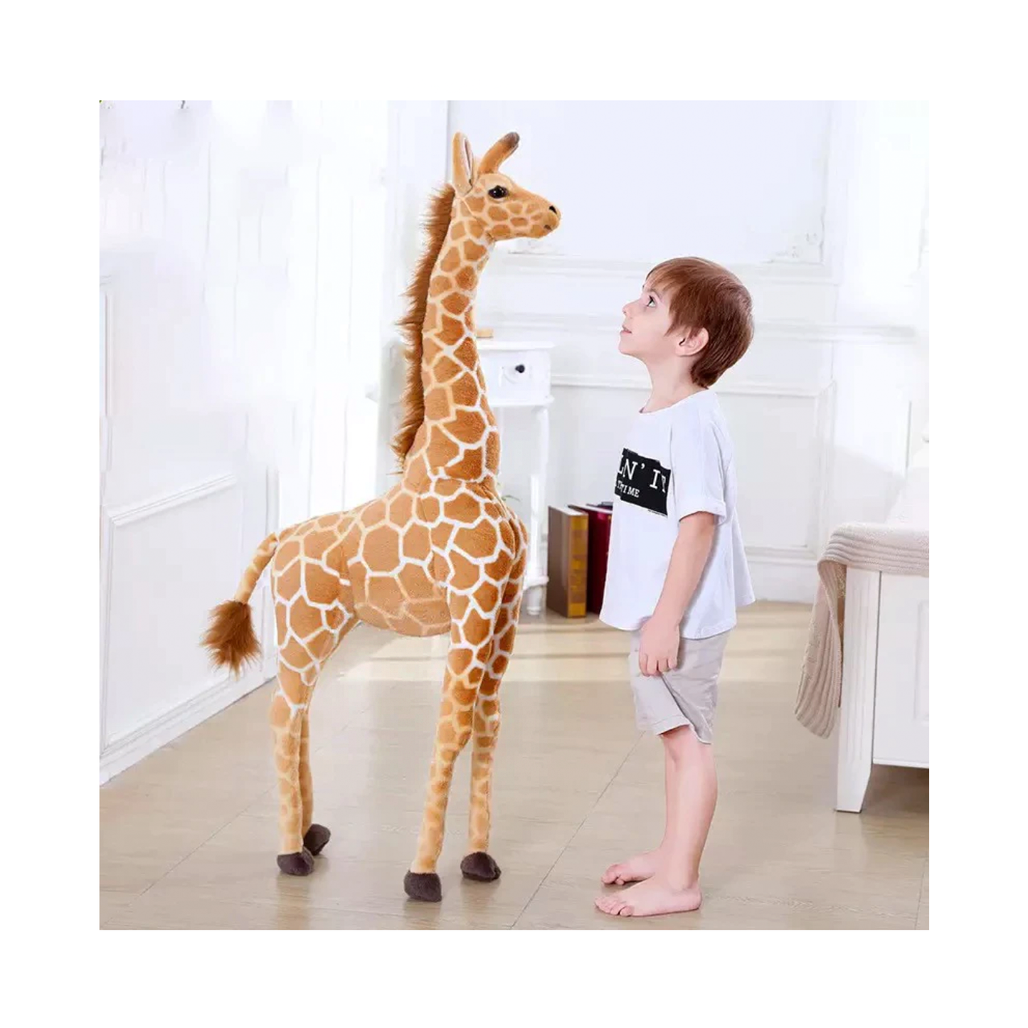 Realistic Giant Plush Toy Giraffe - Jasmine and Jade Interiors