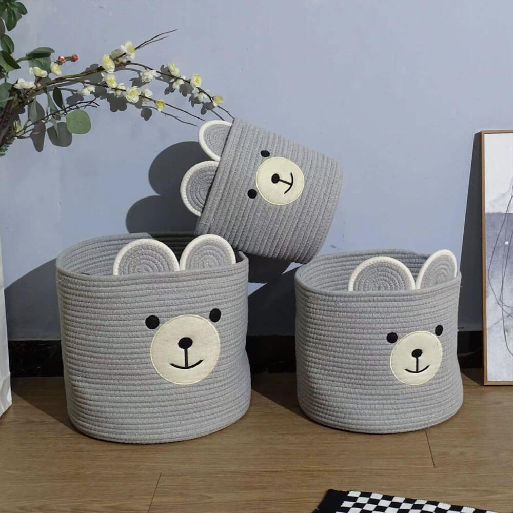 Cute Teddy Bear Storage Baskets
