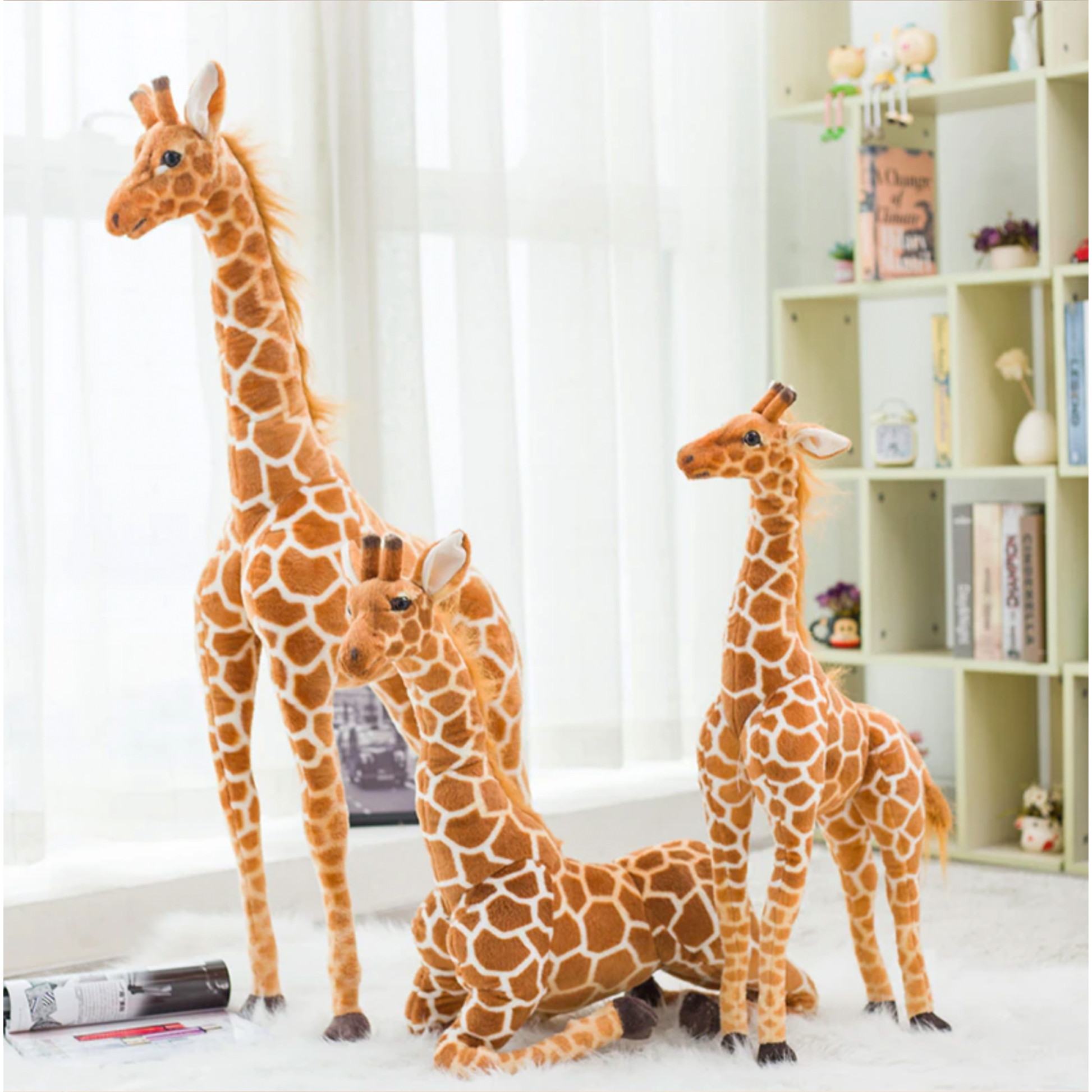 Realistic Giant Plush Toy Giraffe - Jasmine and Jade Interiors
