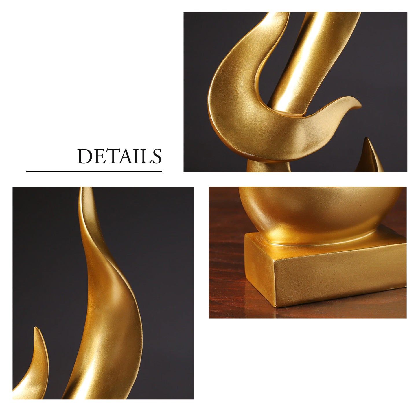 Golden Flame Sculpture - Jasmine and Jade Interiors