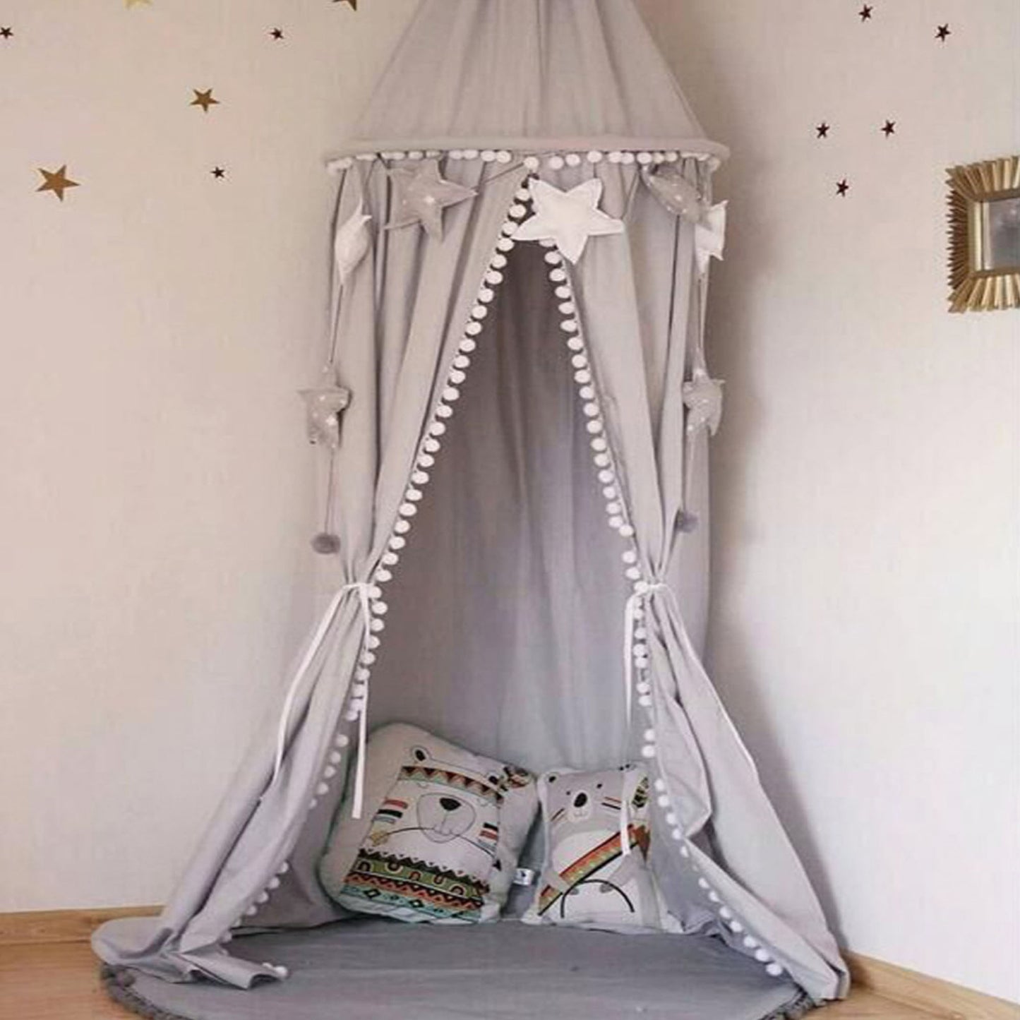 Pompom Bed Canopy - 3 Colours - Jasmine and Jade Interiors