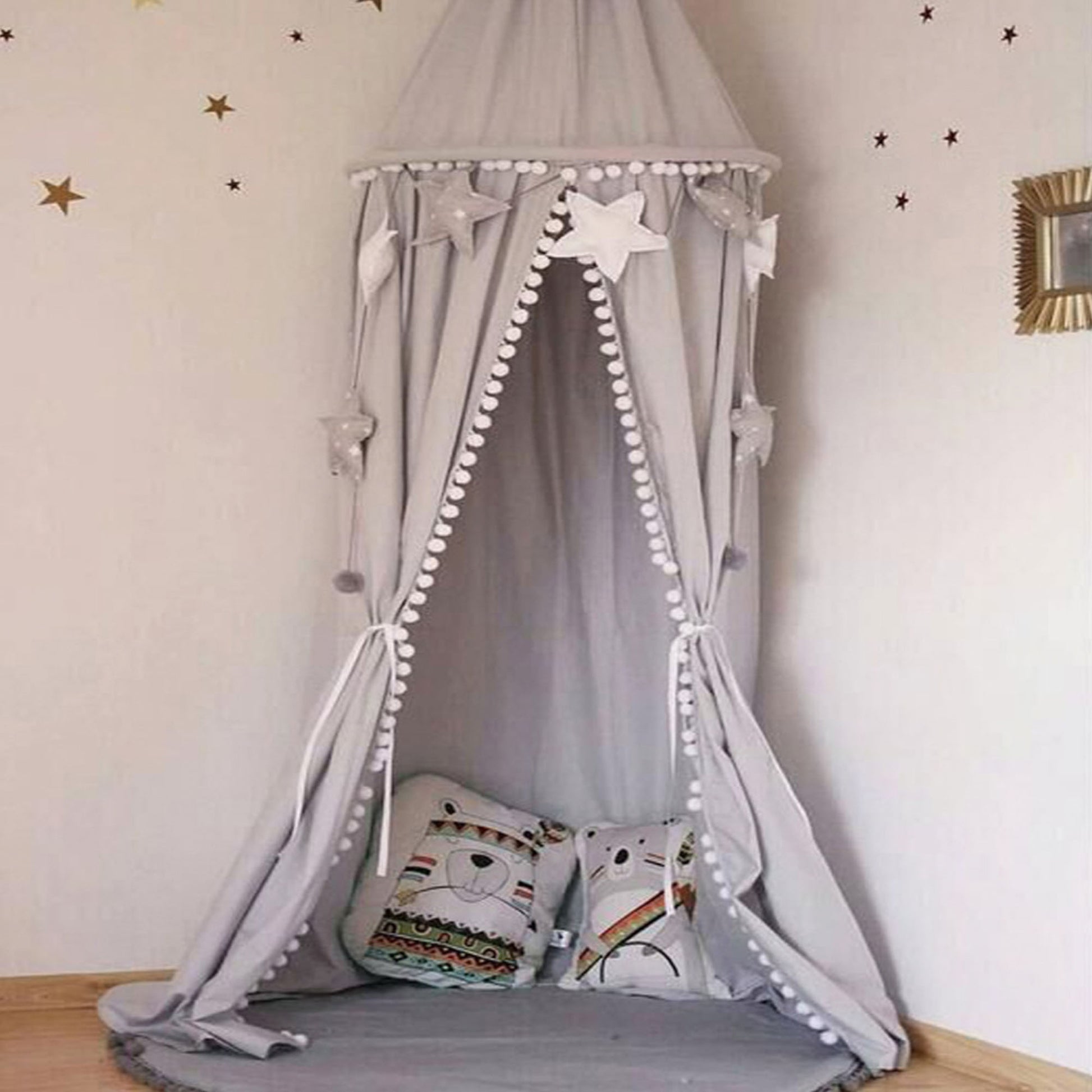 Pompom Bed Canopy - 3 Colours - Jasmine and Jade Interiors