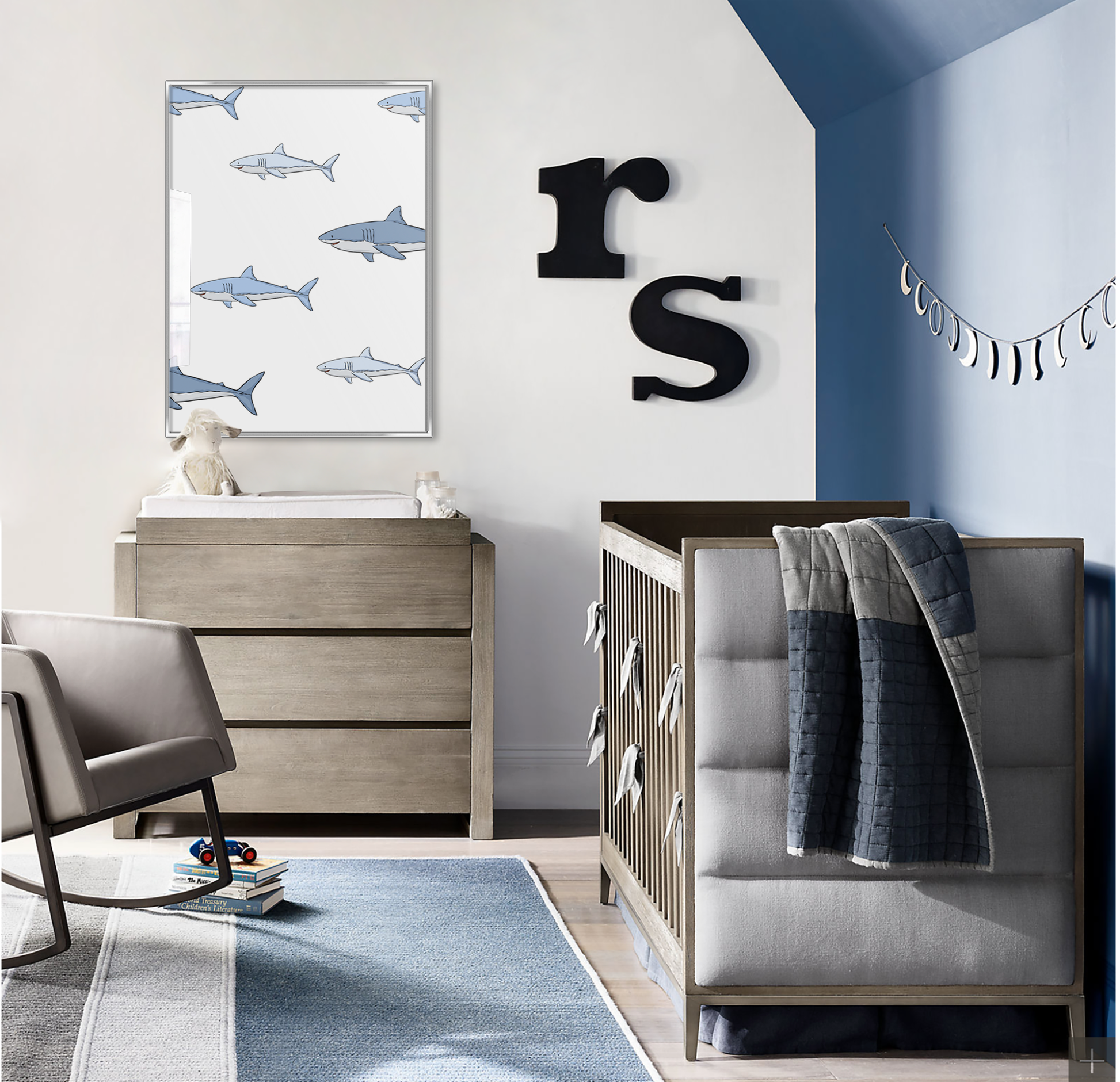 Shark Shoal Art Print - Jasmine and Jade Interiors