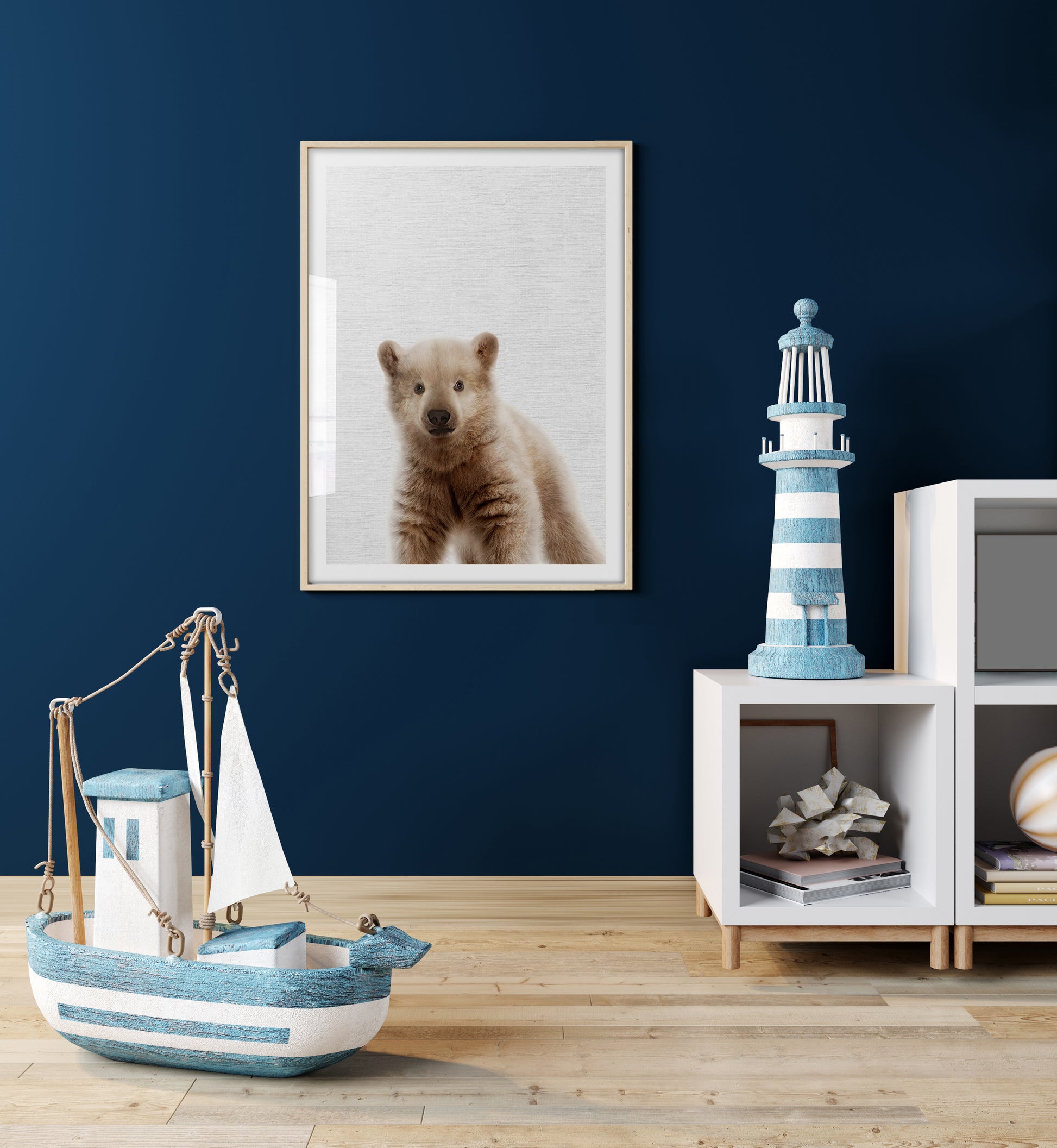 Baby teddy bear poster, nursery art