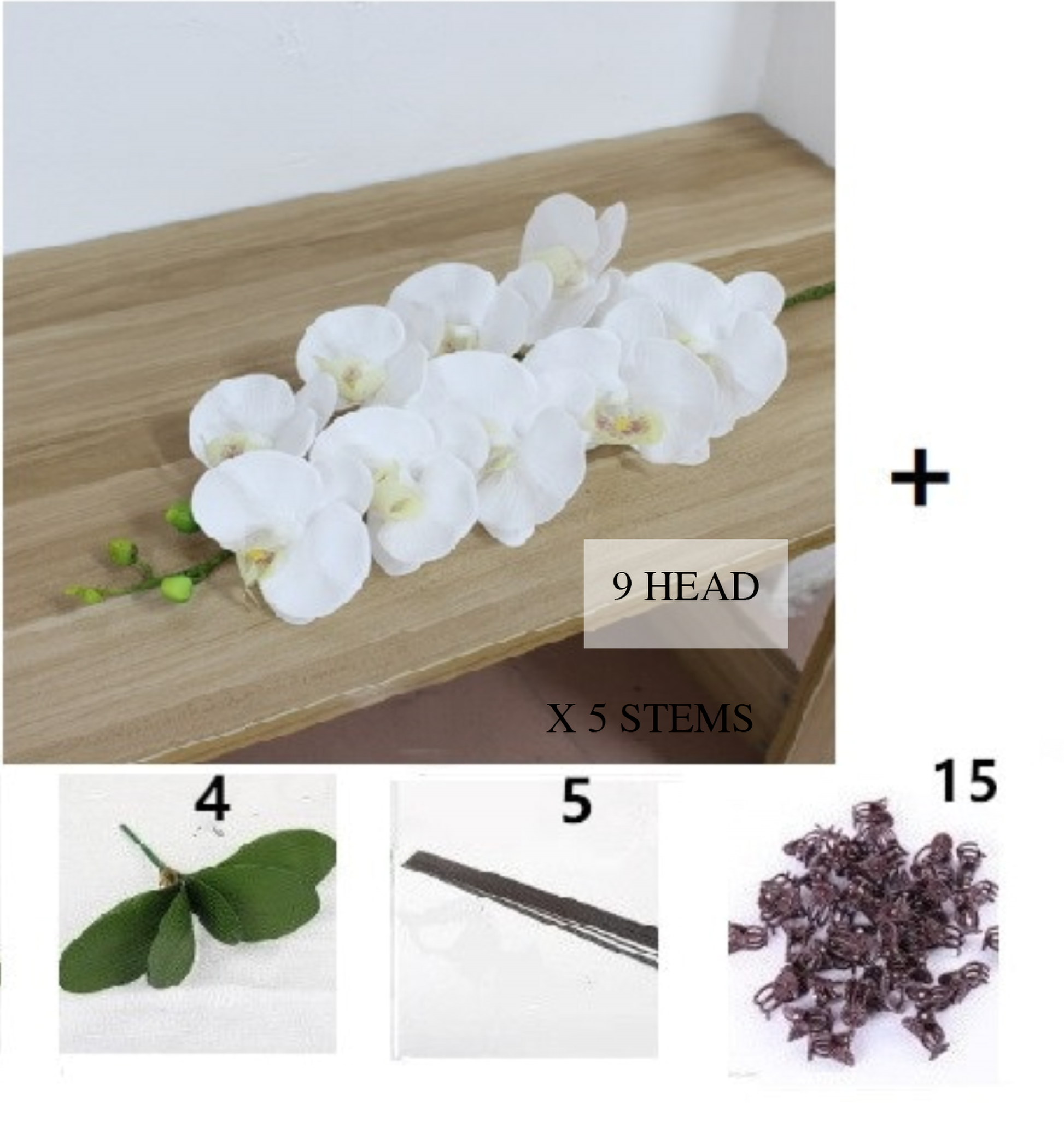 High Grade, Realistic Artificial Orchid Set - Jasmine and Jade Interiors