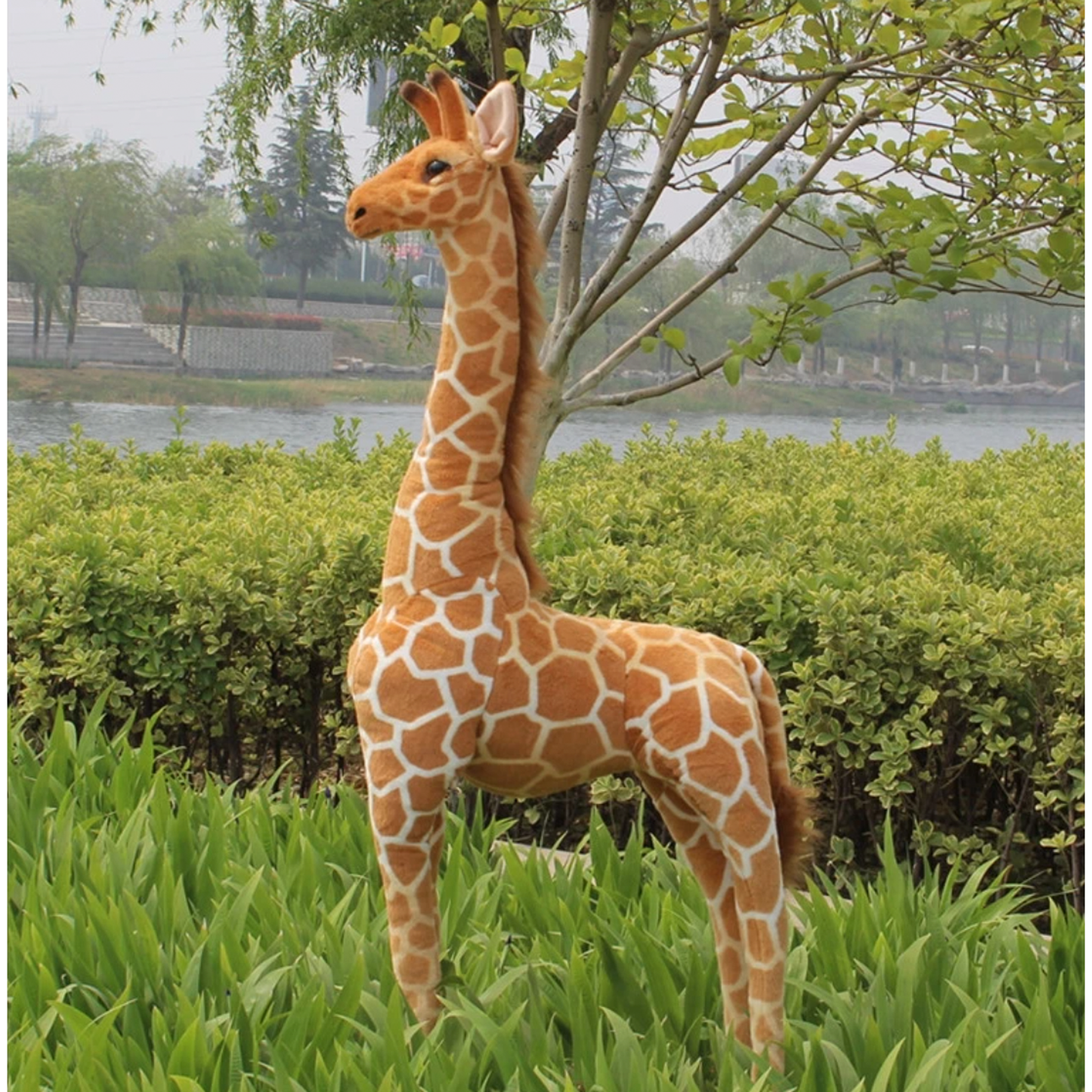 Realistic Giant Plush Toy Giraffe - Jasmine and Jade Interiors