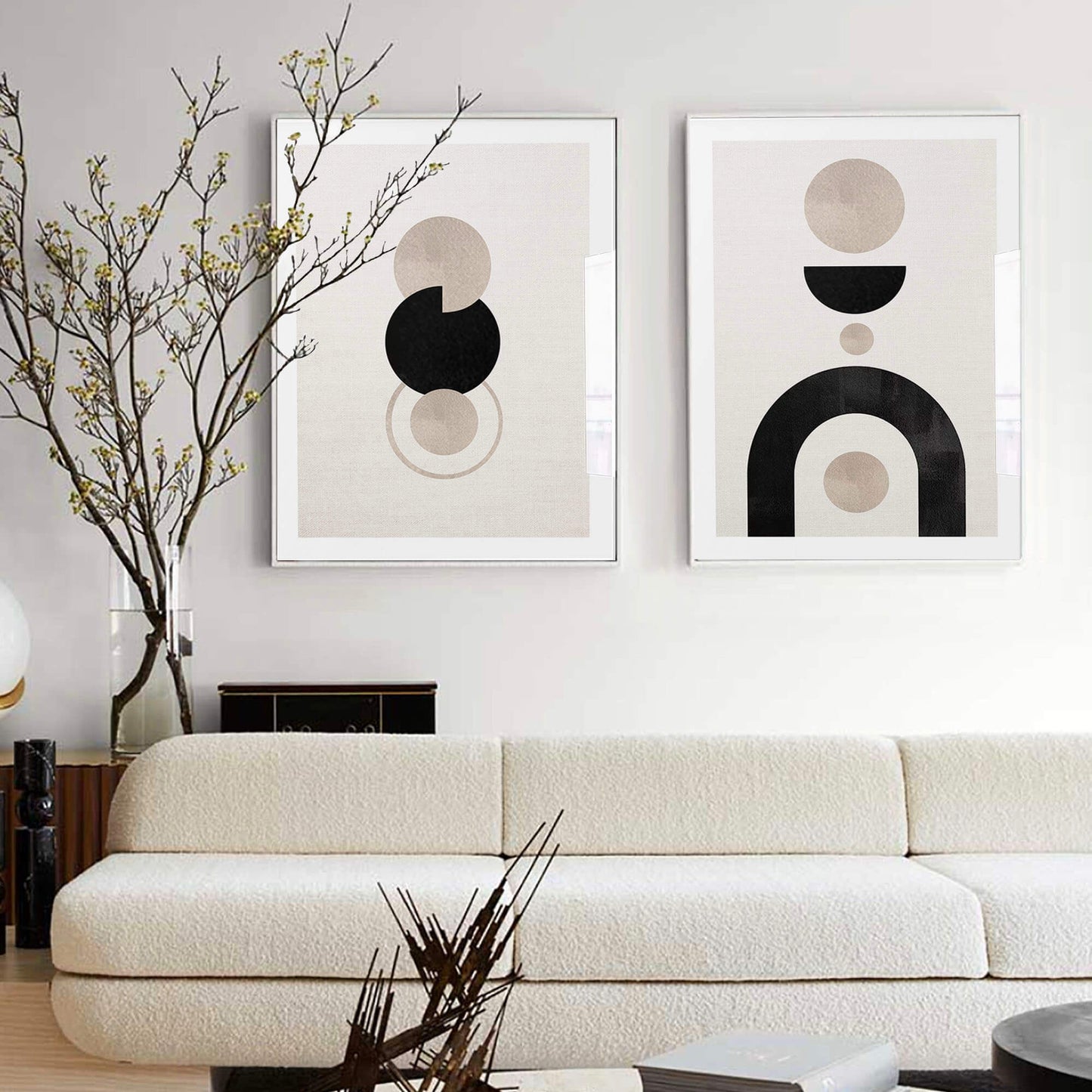 Boho abstract graphic art poster for living rooms