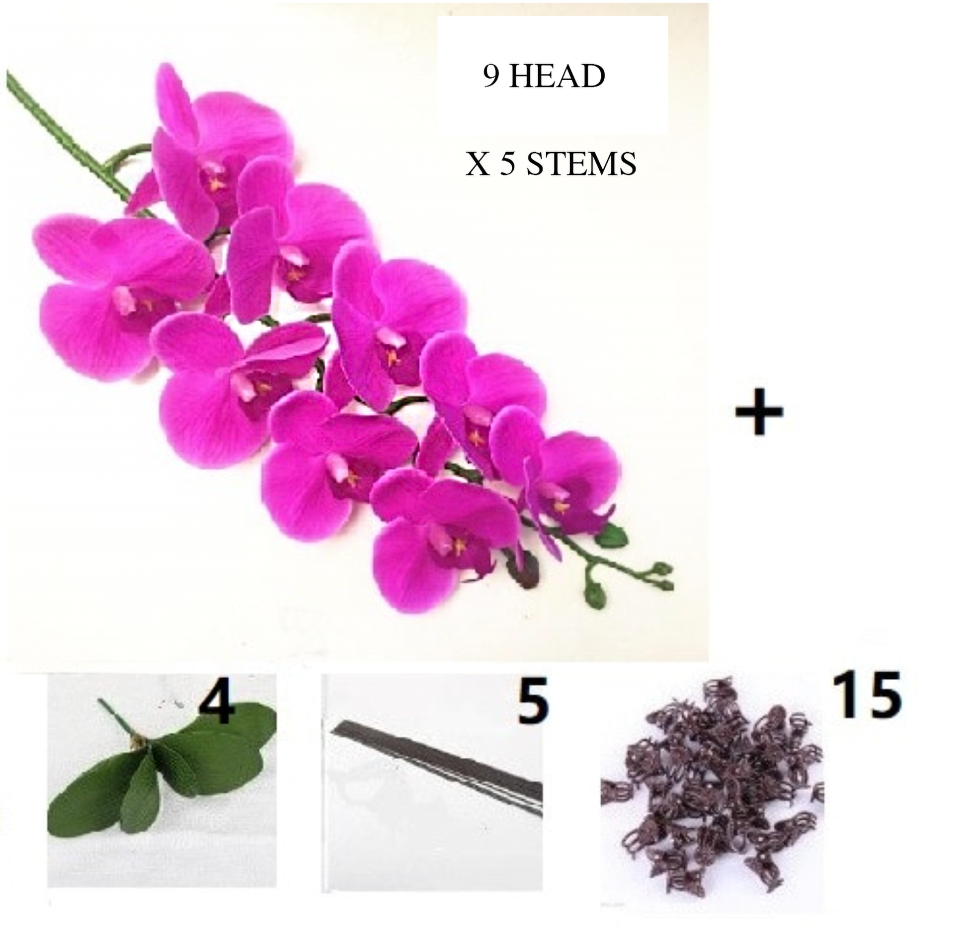 High Grade, Realistic Artificial Orchid Set - Jasmine and Jade Interiors