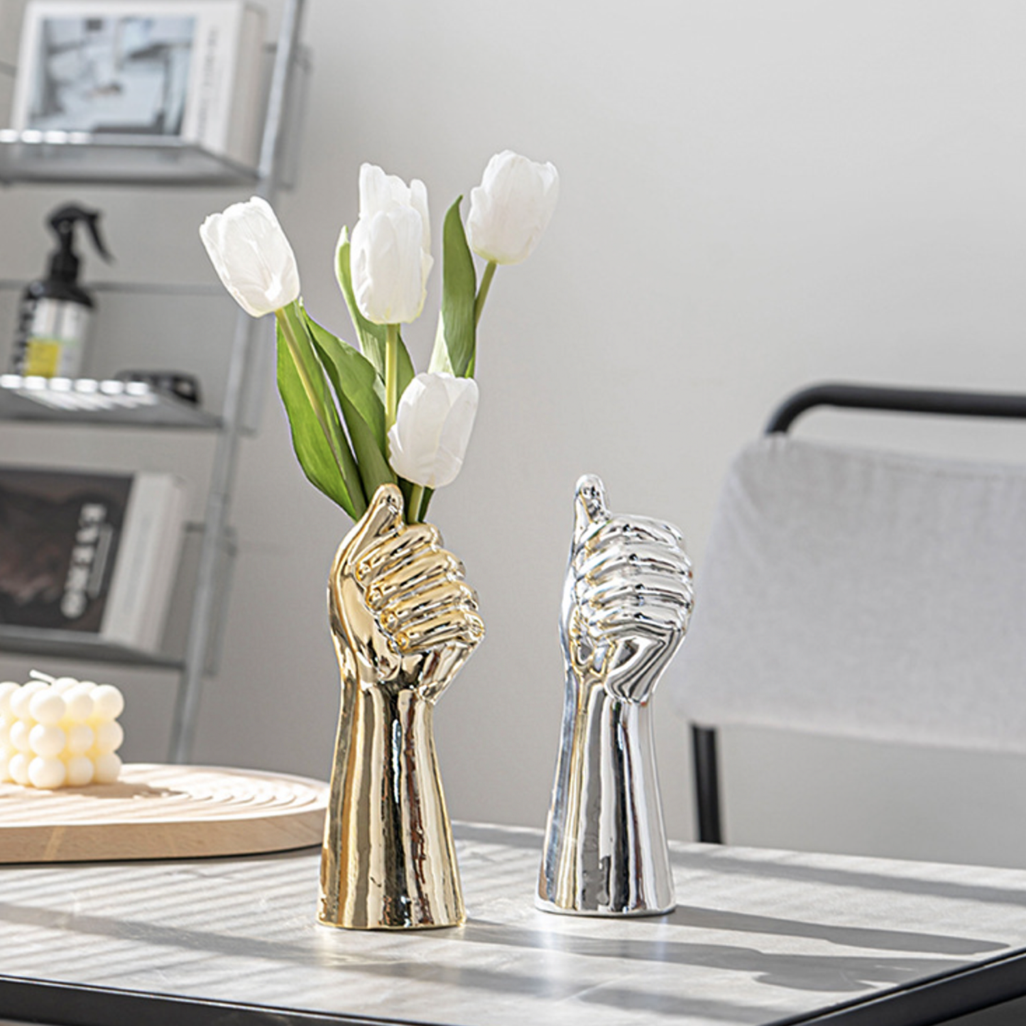 Electroplated Hand Vases - 2 Colours - Jasmine and Jade Interiors