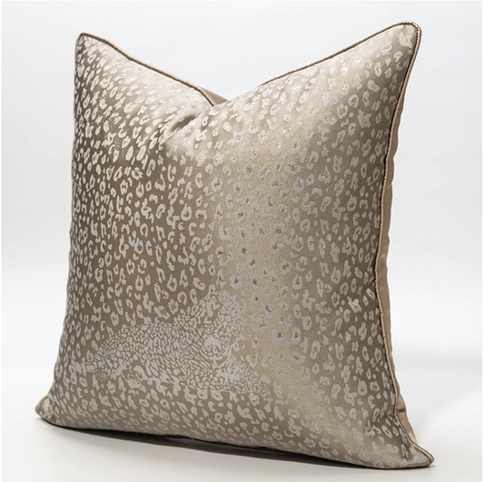 Luxury Gold Leopard Cushion - 45 x 45cm or 50 x 50cm - Jasmine and Jade Interiors