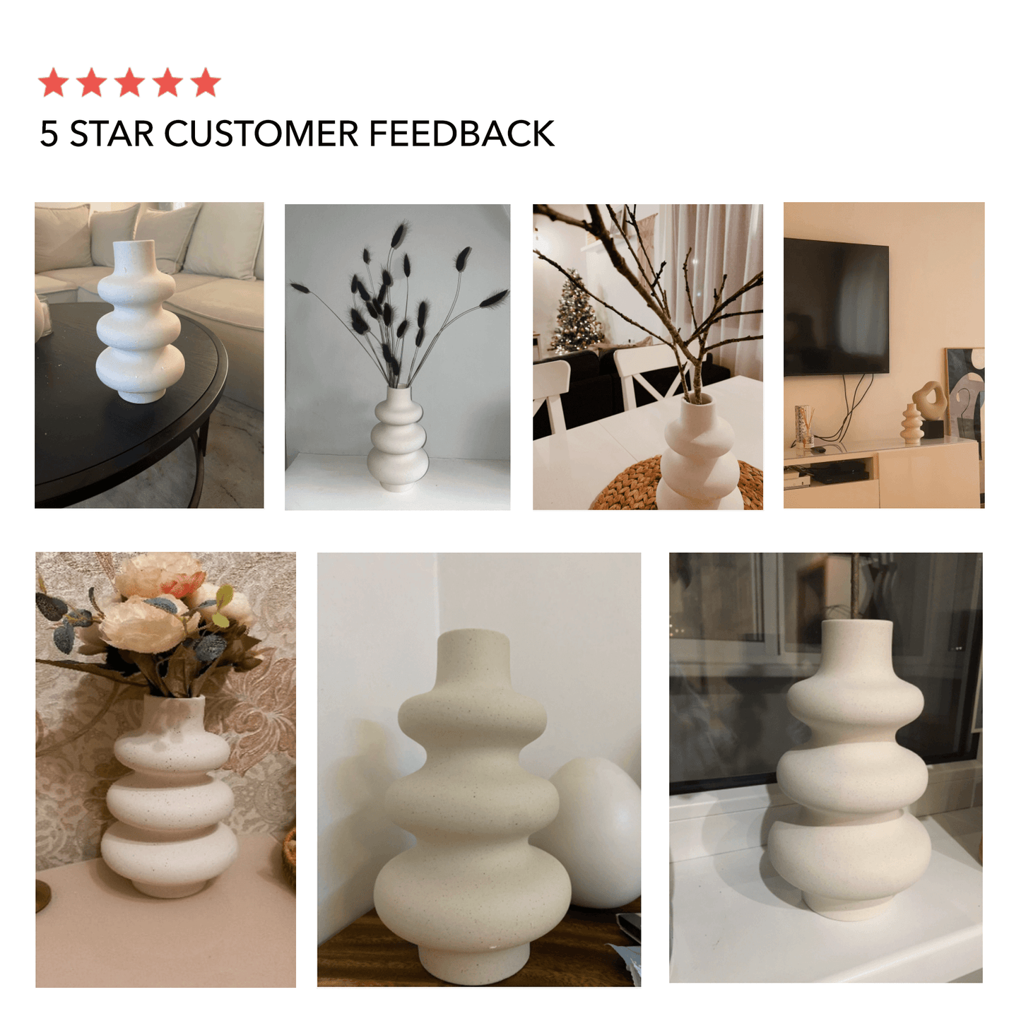 Boho beige vase. Suitable for pampas grass, dried or fresh flowers.