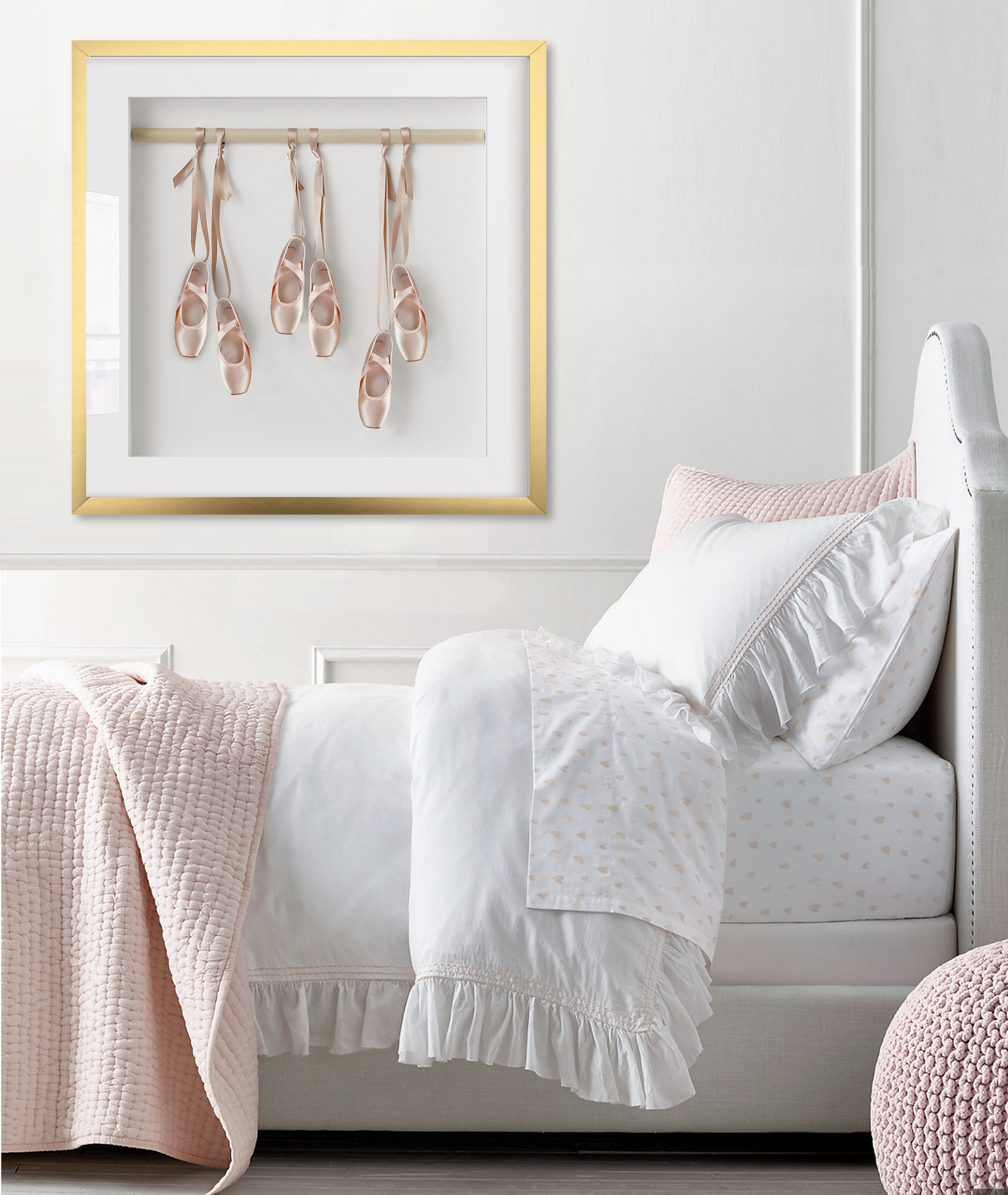Girls pink & gold bedroom ballet art posters