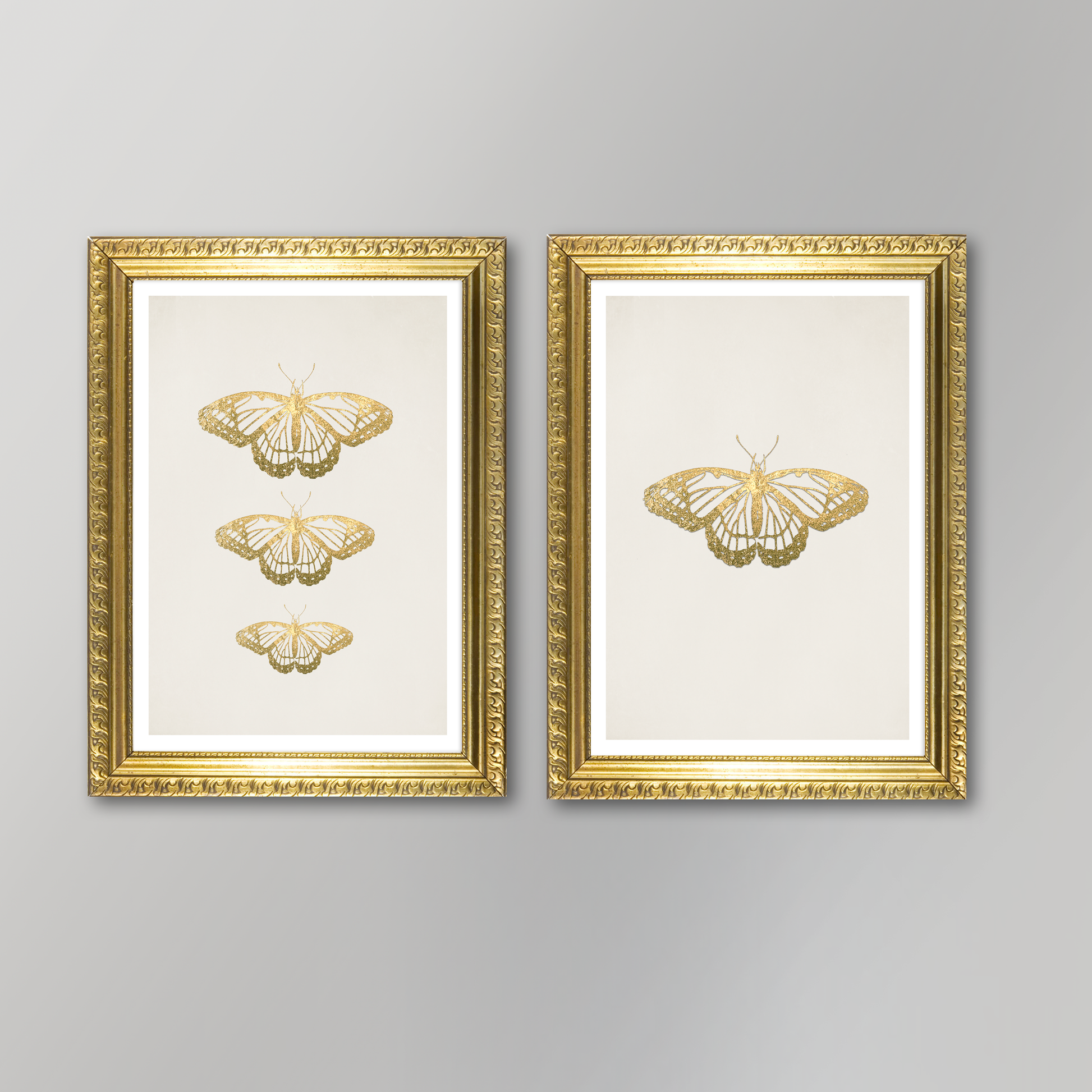 Single Gold Butterfly Art Print - Jasmine and Jade Interiors