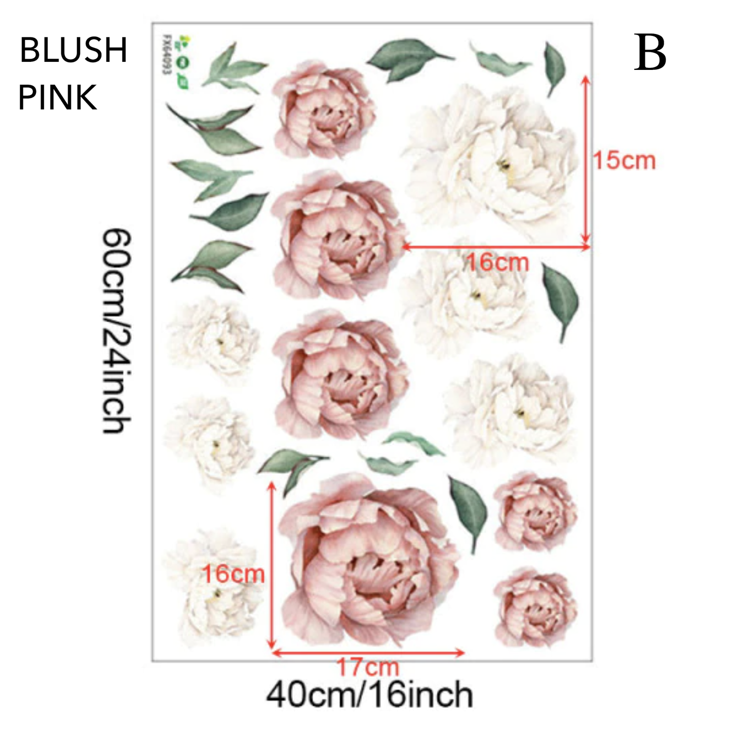 Peony Flower Wall Decals - 2 Colours - Jasmine and Jade Interiors