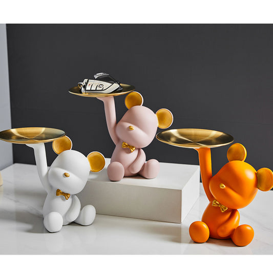 Storage Teddy Tray Ornament - 3 Colours - Jasmine and Jade Interiors