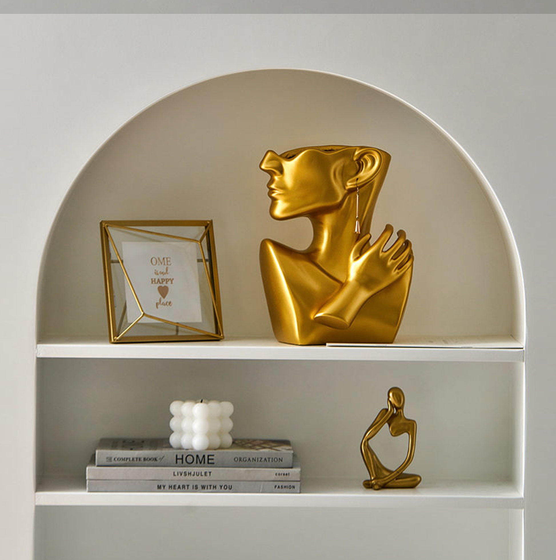 Gold Profile Vases - Jasmine and Jade Interiors