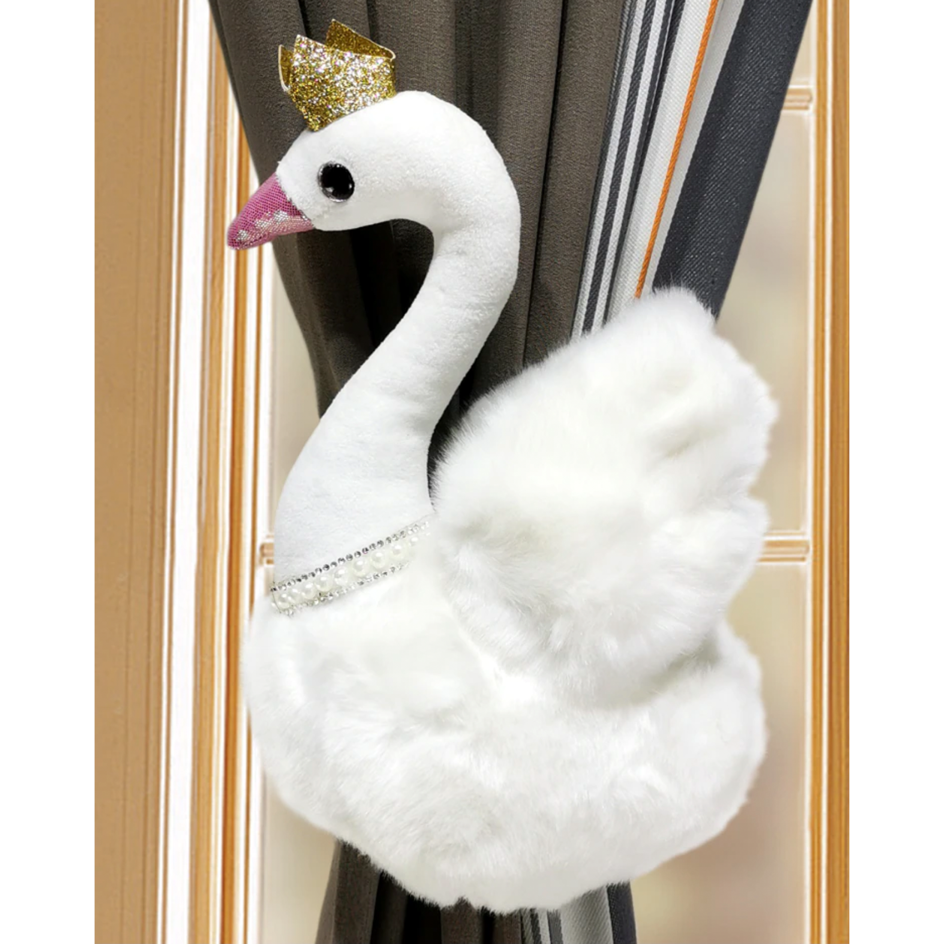 Plush Swan Curtain Tiebacks (Pair) - Jasmine and Jade Interiors